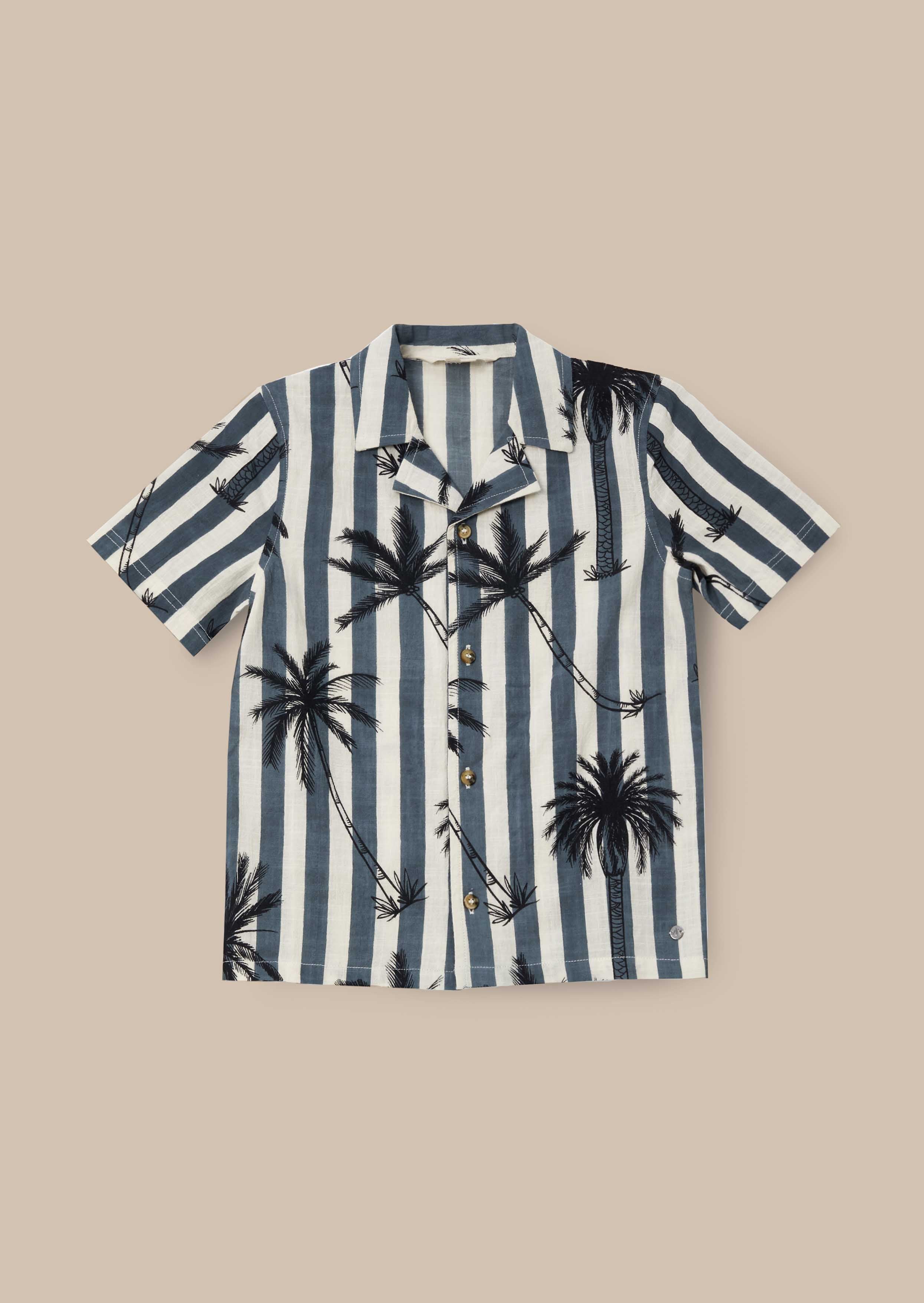 Jamie Black Palm Print Resort Shirt