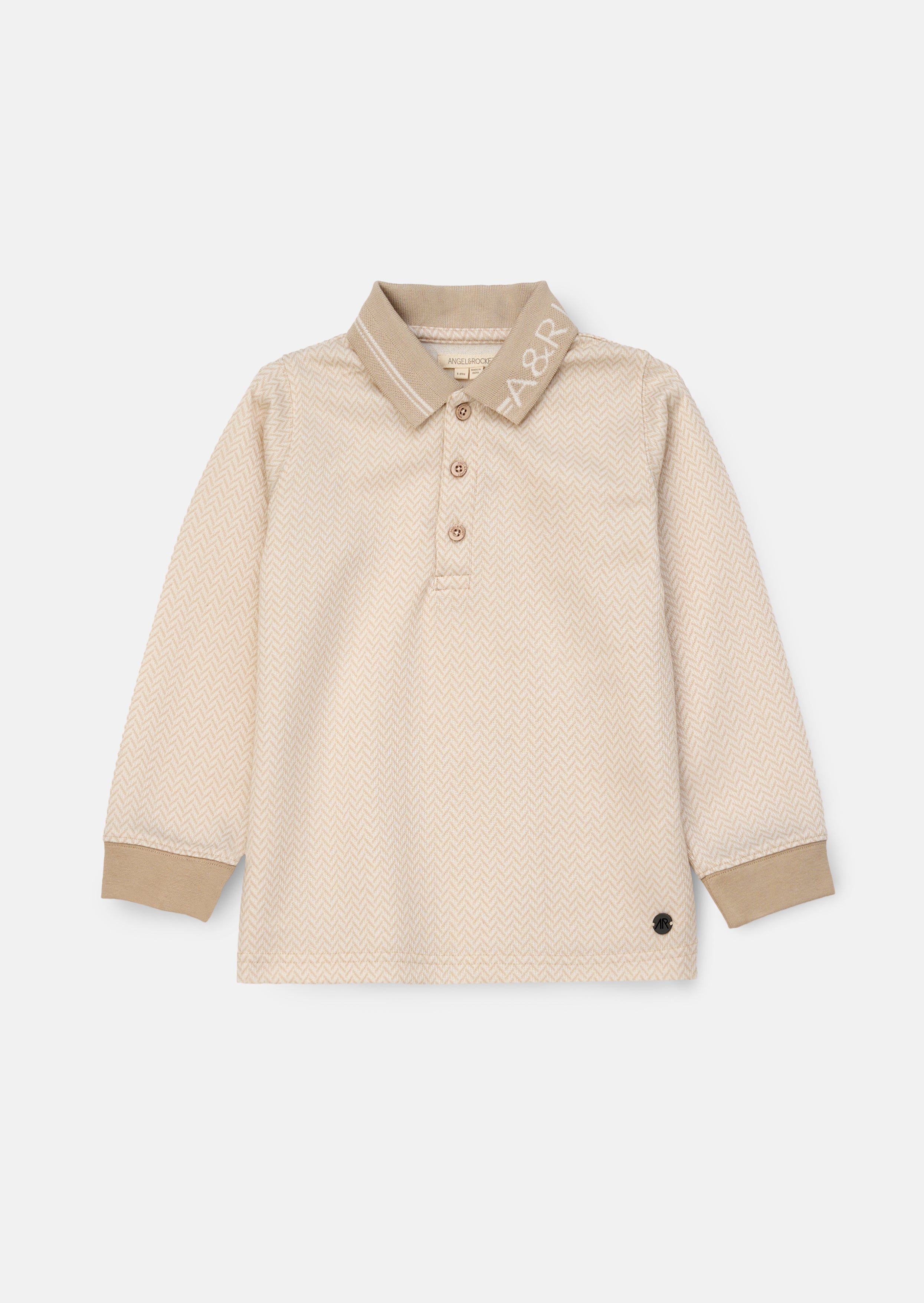 Finn Cream Smart Long Sleeve Polo