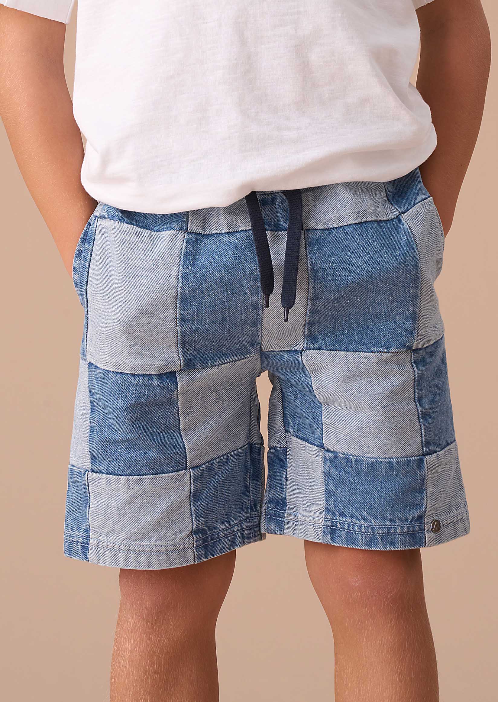 boy Blue Patch Work Shorts