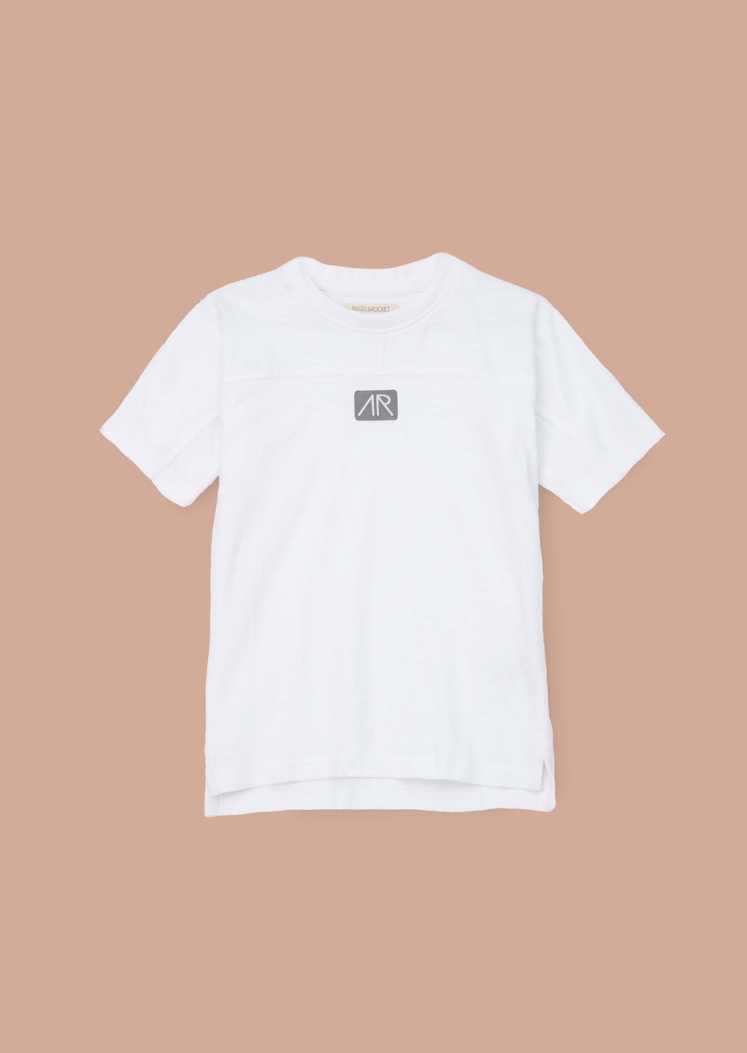 online boy white panelled t shirt