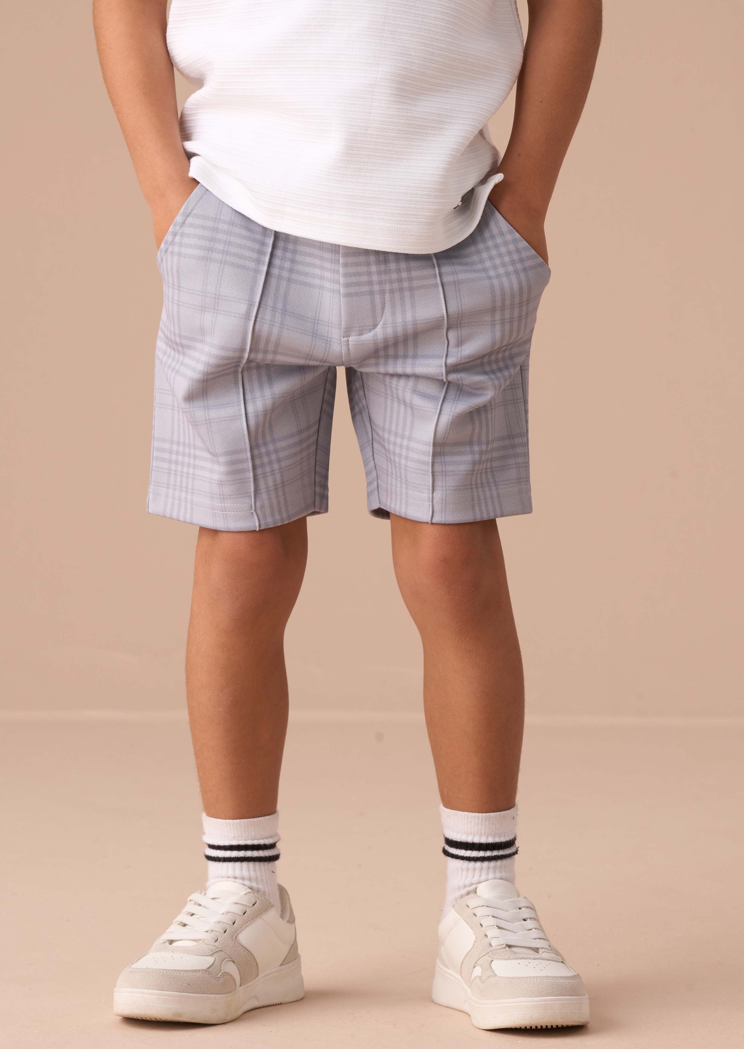 boy Grey Textured Shorts