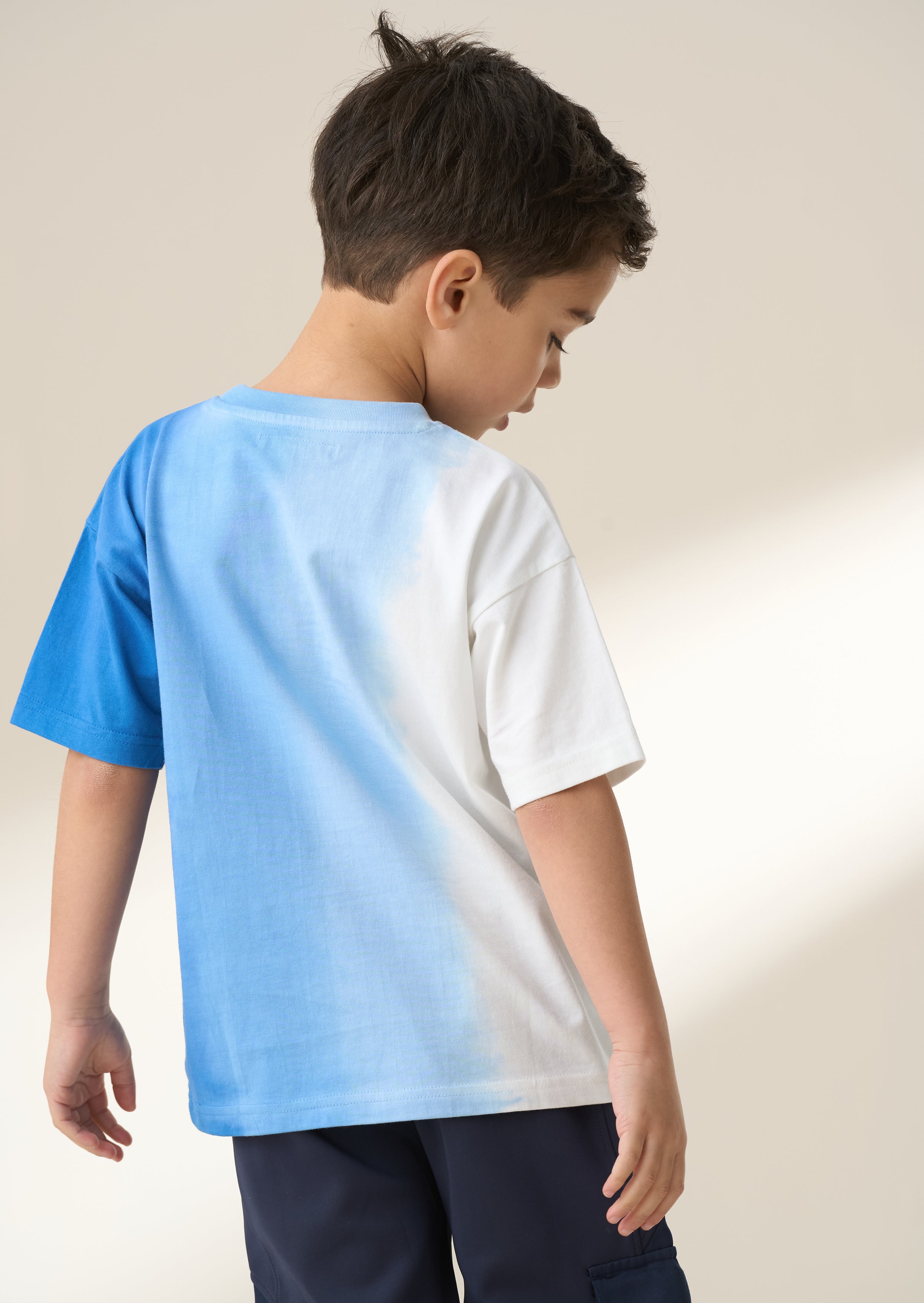 Brad Blue Ombre Washed T Shirt Blue