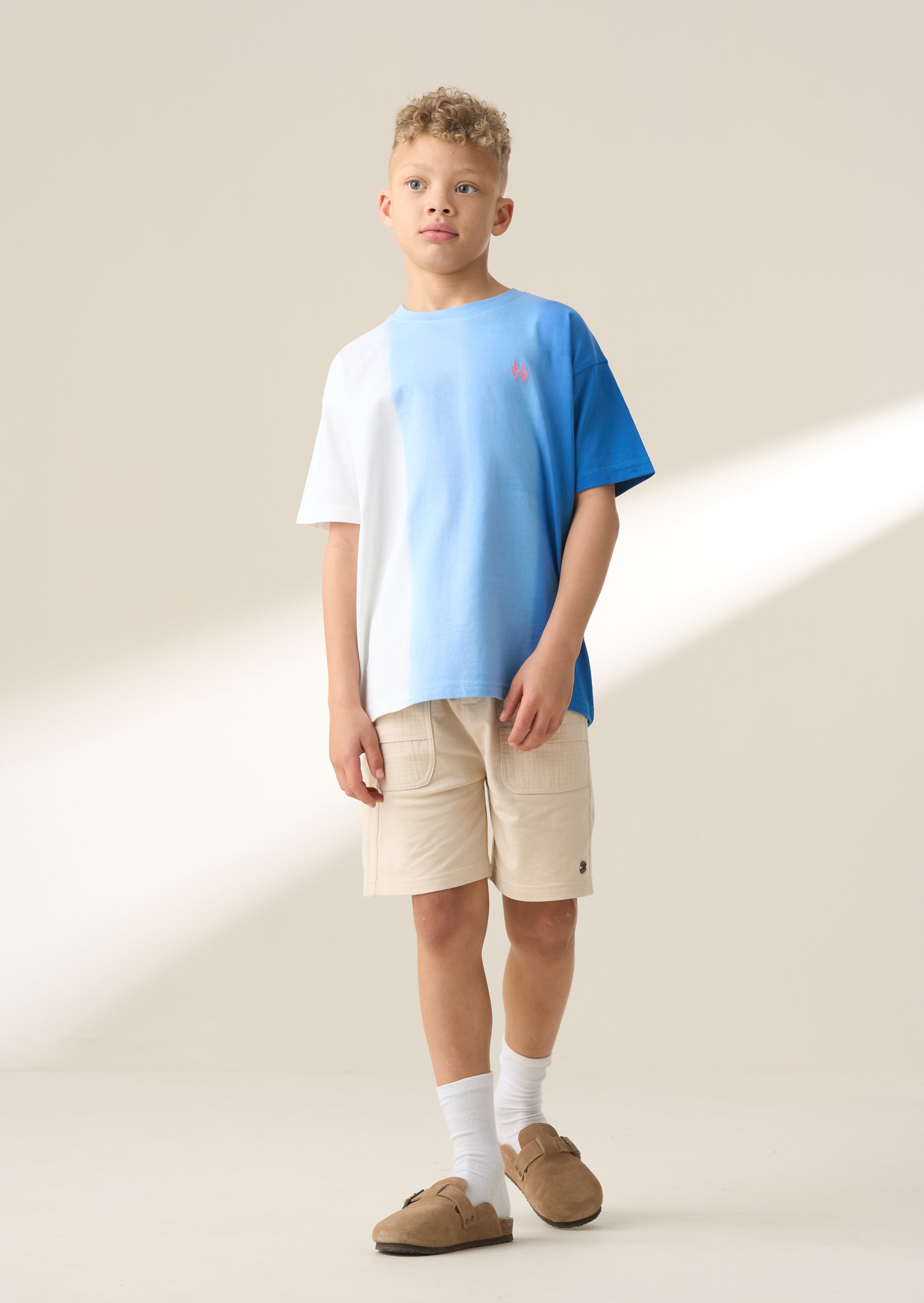 Brad Blue Ombre Washed T Shirt Blue