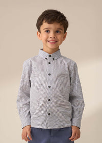 Geo White Geometric Print Shirt