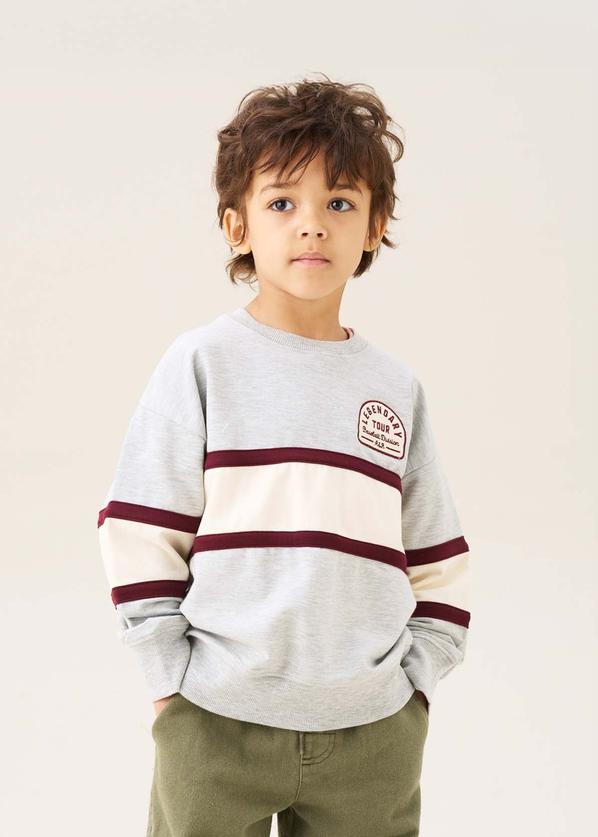 Boys Cut & Sew Sweatshirt Grey