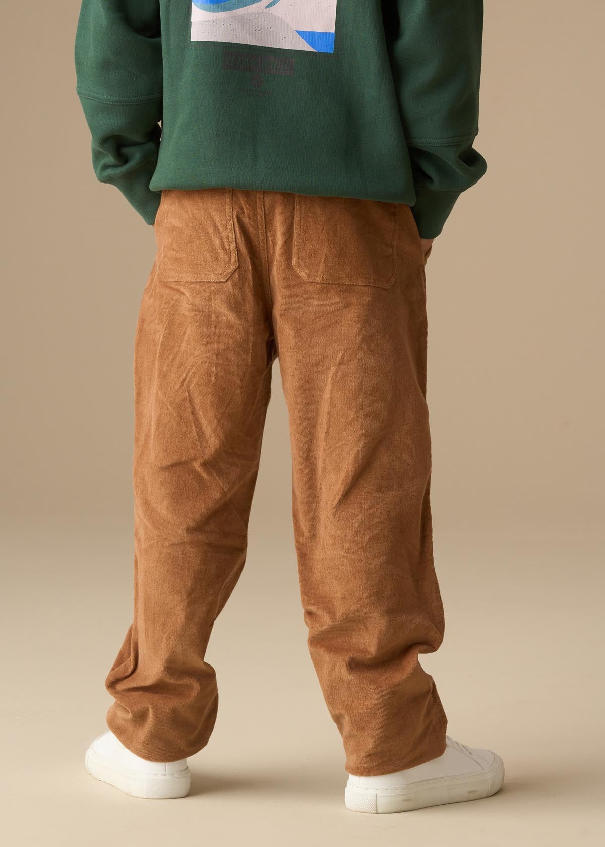 Boys Brown Solid Trousers
