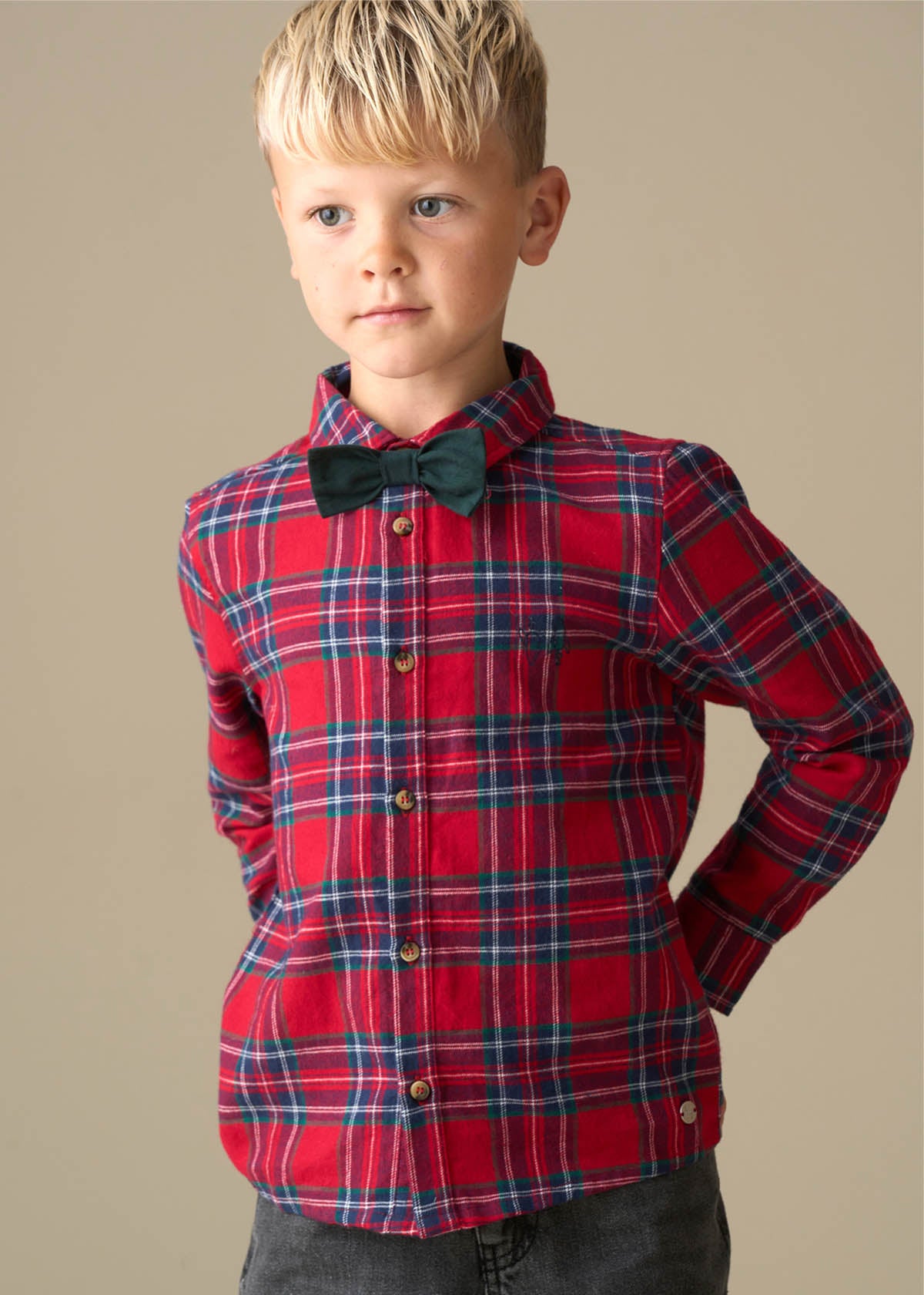 Camden Brushed Shirt with Bow Tie
