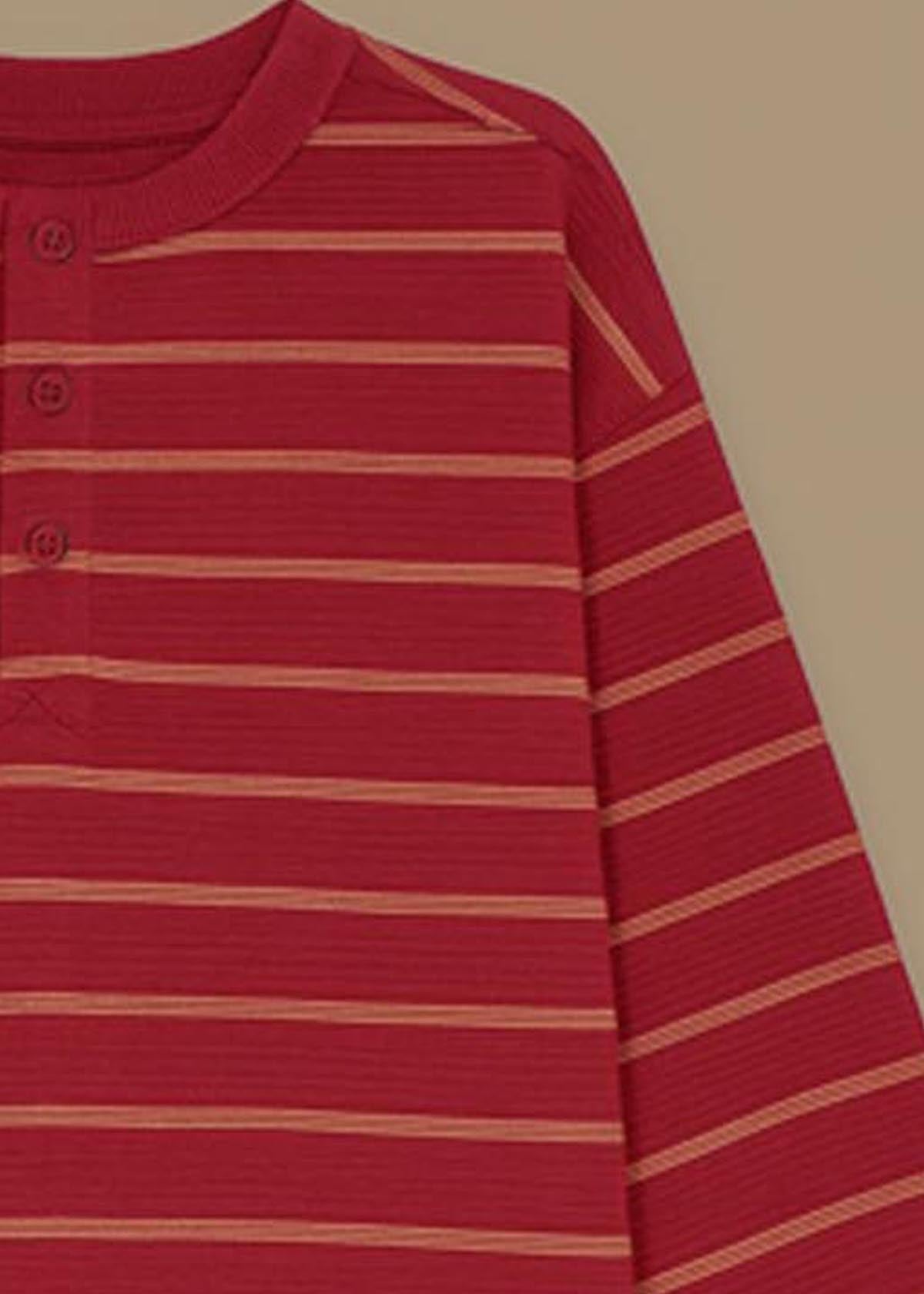 Maxwell Yarn Dyed Stripe Top - Red