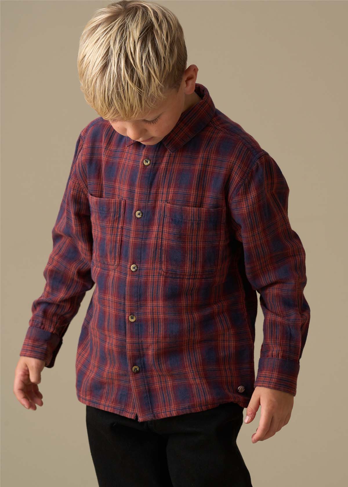 collared boy double faced shirt