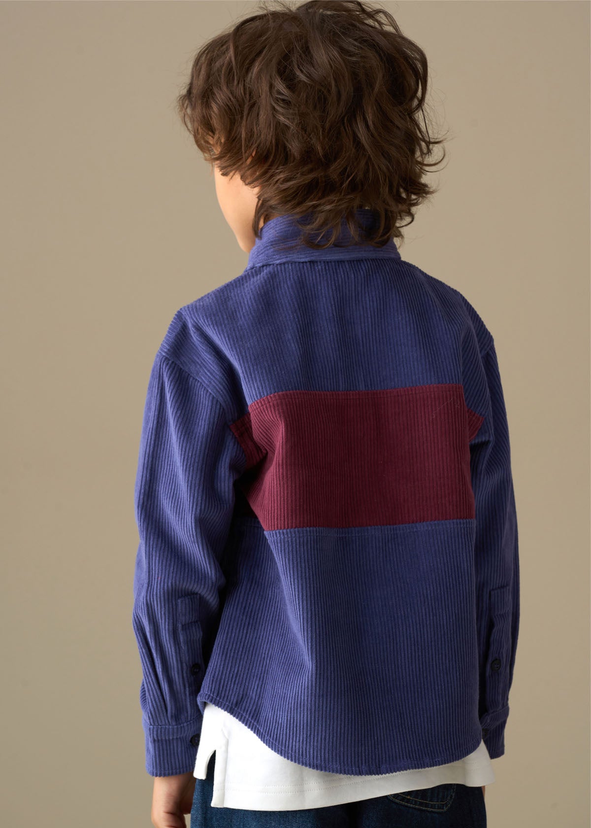 denim boys panel cord over shirt