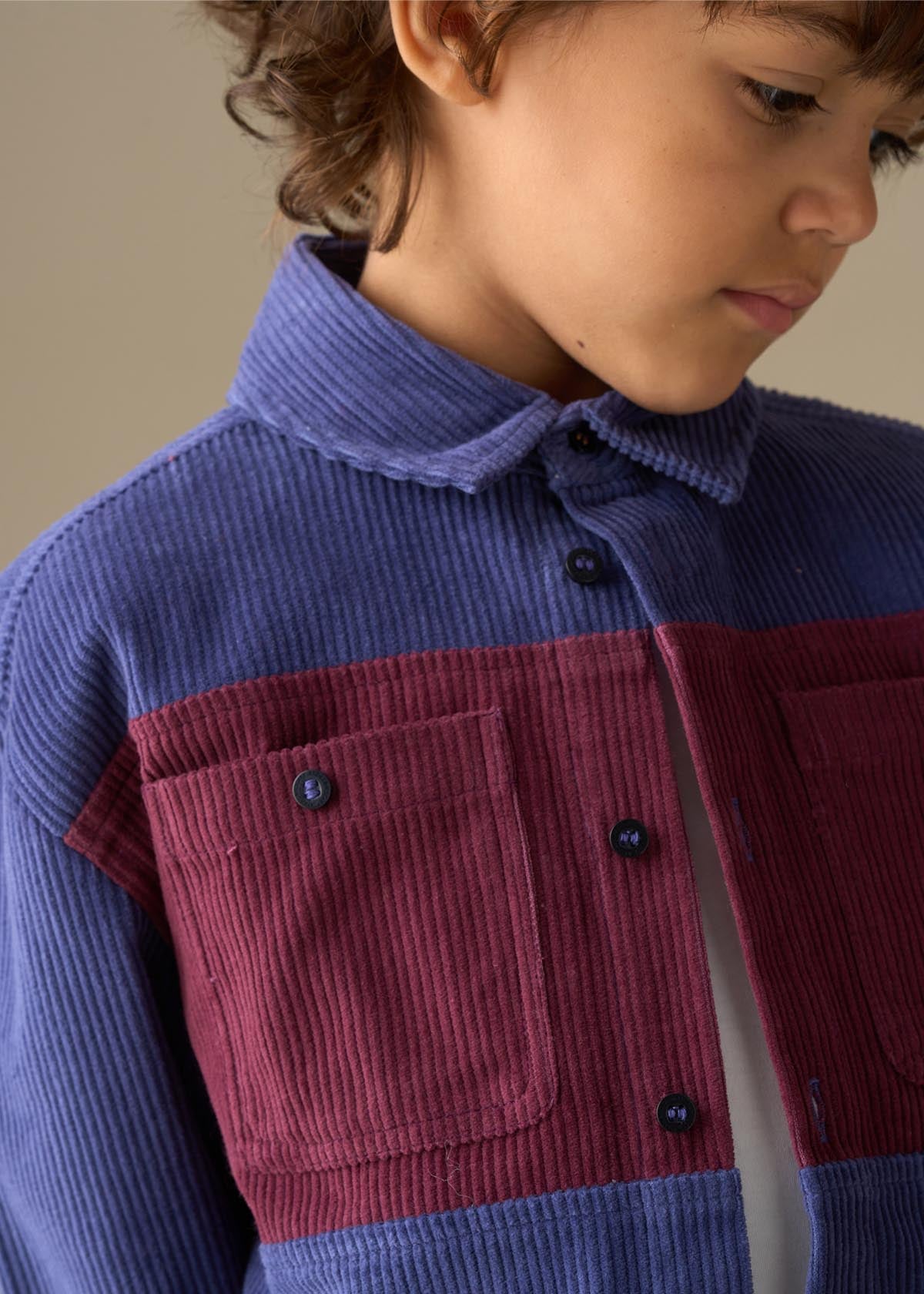 cotton boys panel cord over shirt