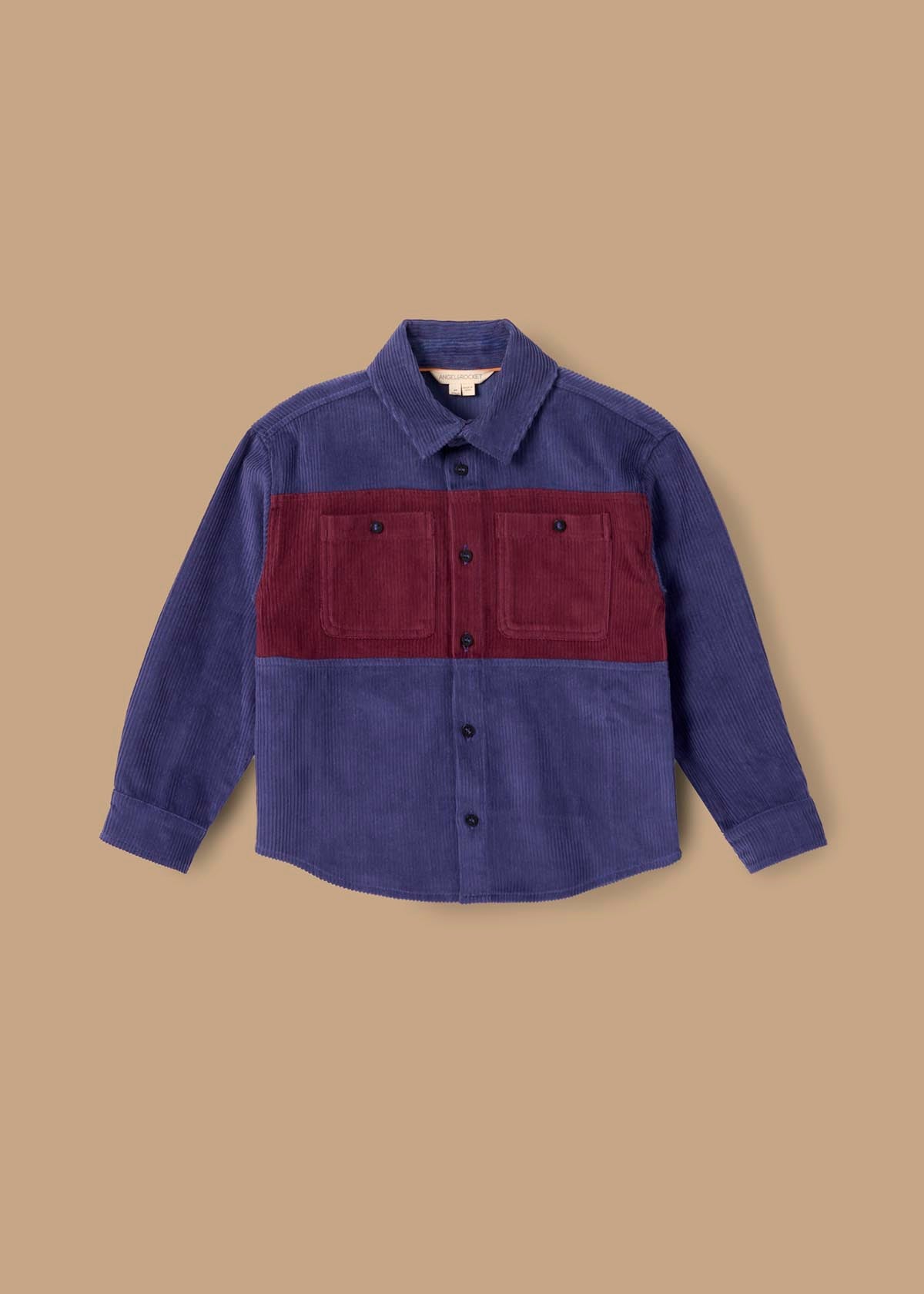 collared boys panel cord over shirt