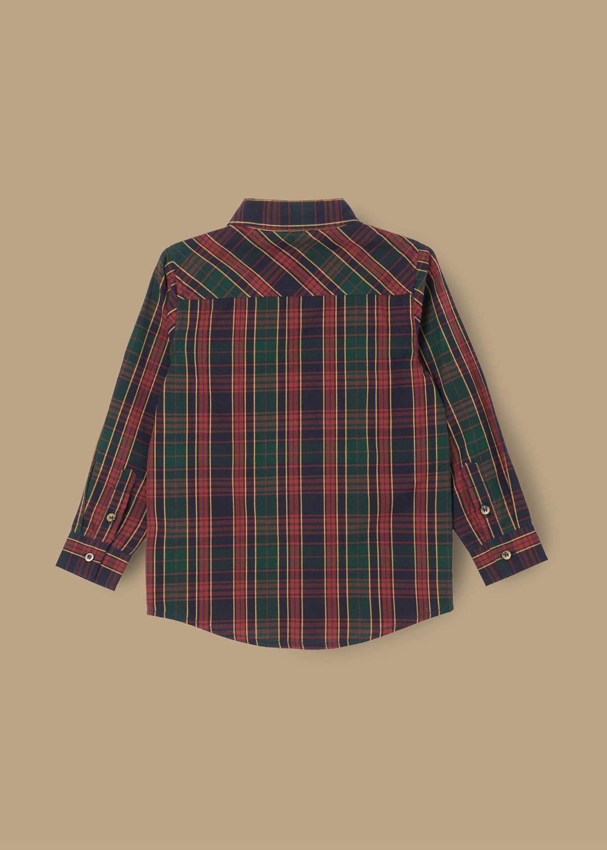 Boys Green Checked Shirts