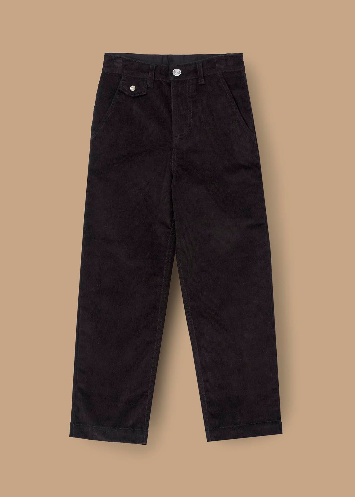 Boys Black Solid Trousers