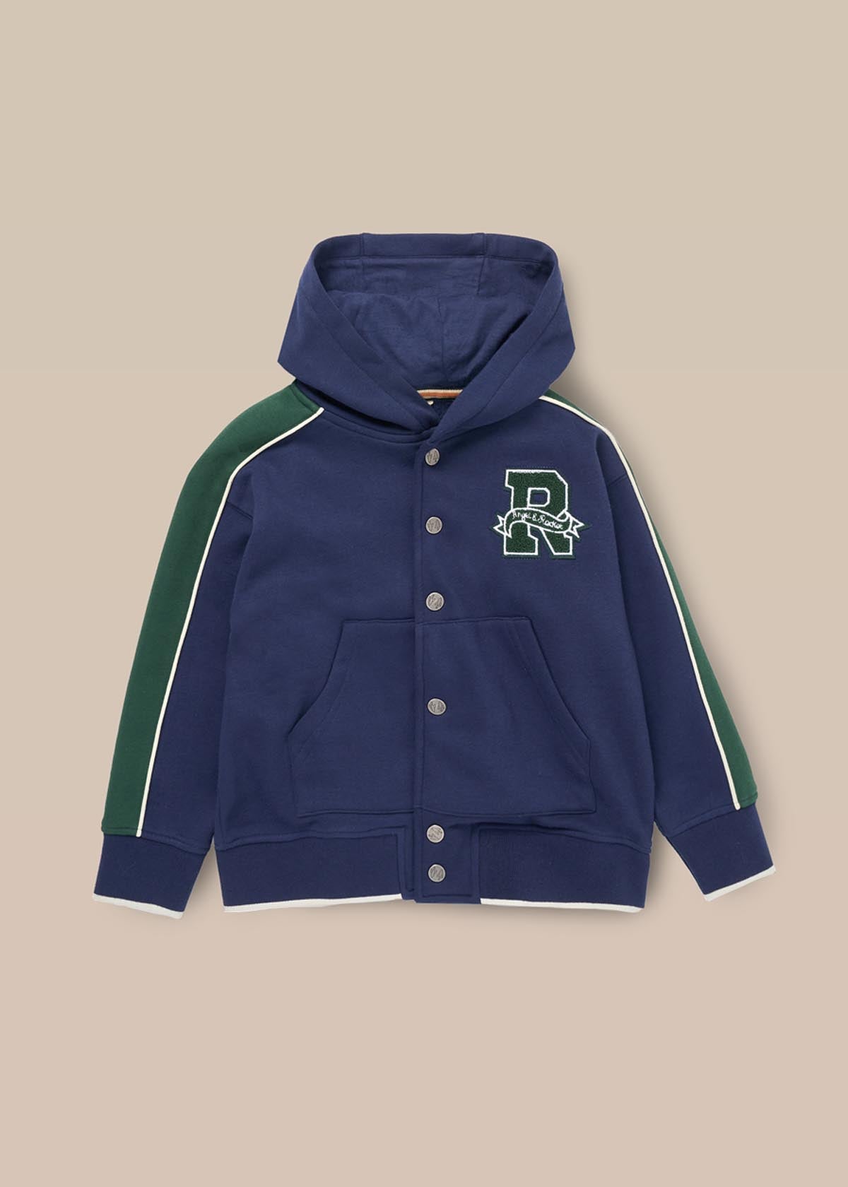 Victor Stud Closure Hoodie - Navy