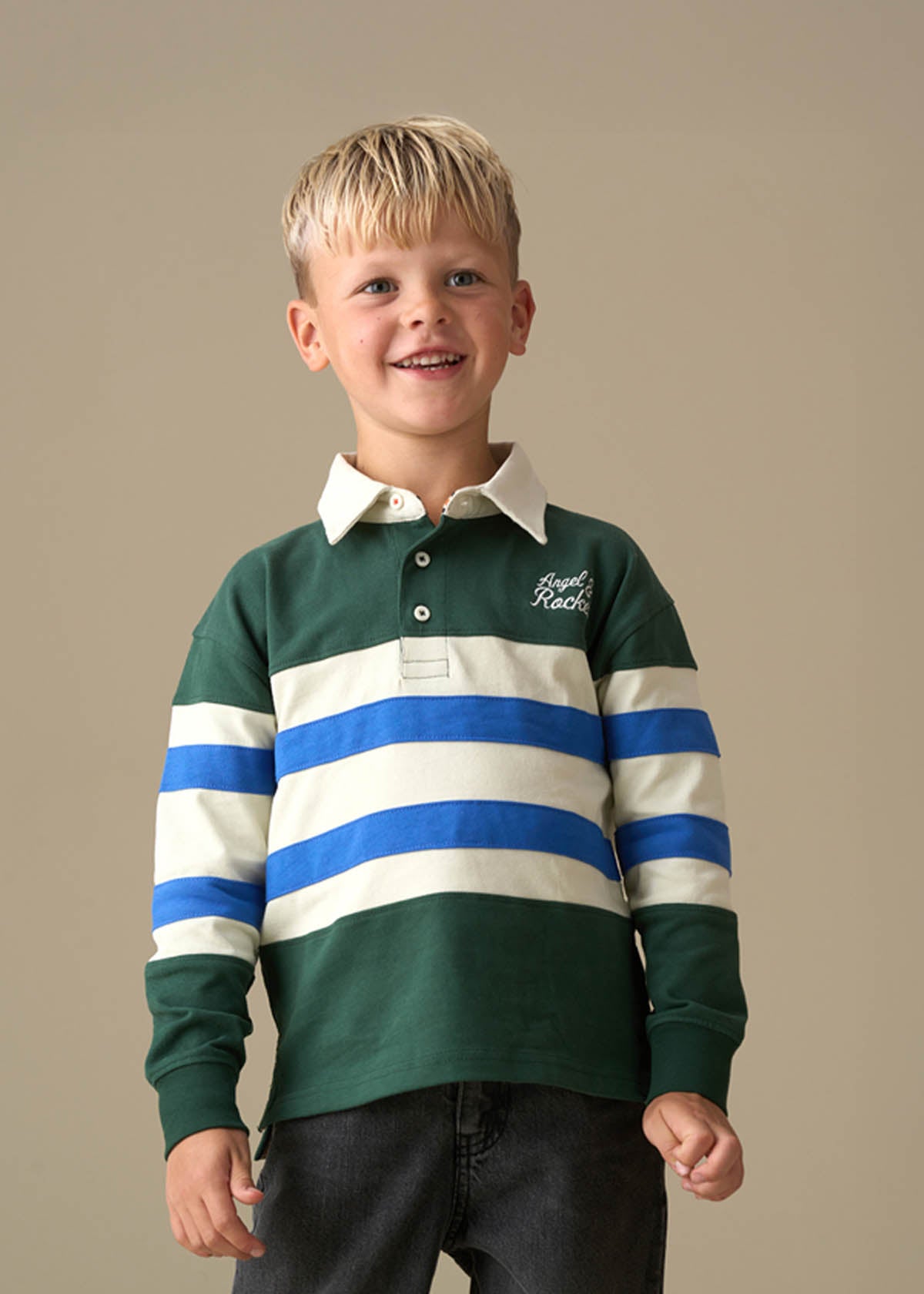 Callum Cut And Sew Rugby Shirt - Green