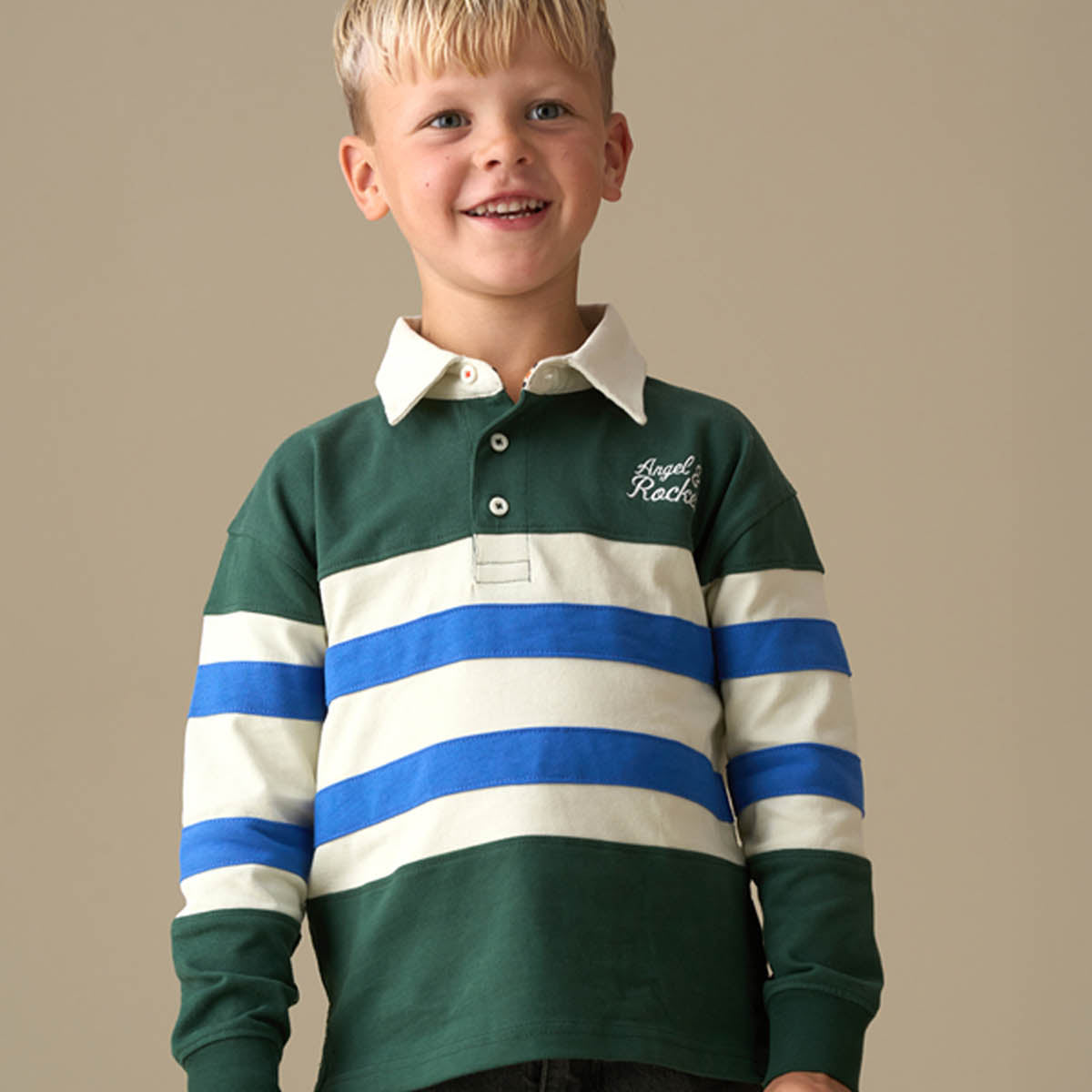 Callum Cut And Sew Rugby Shirt Green