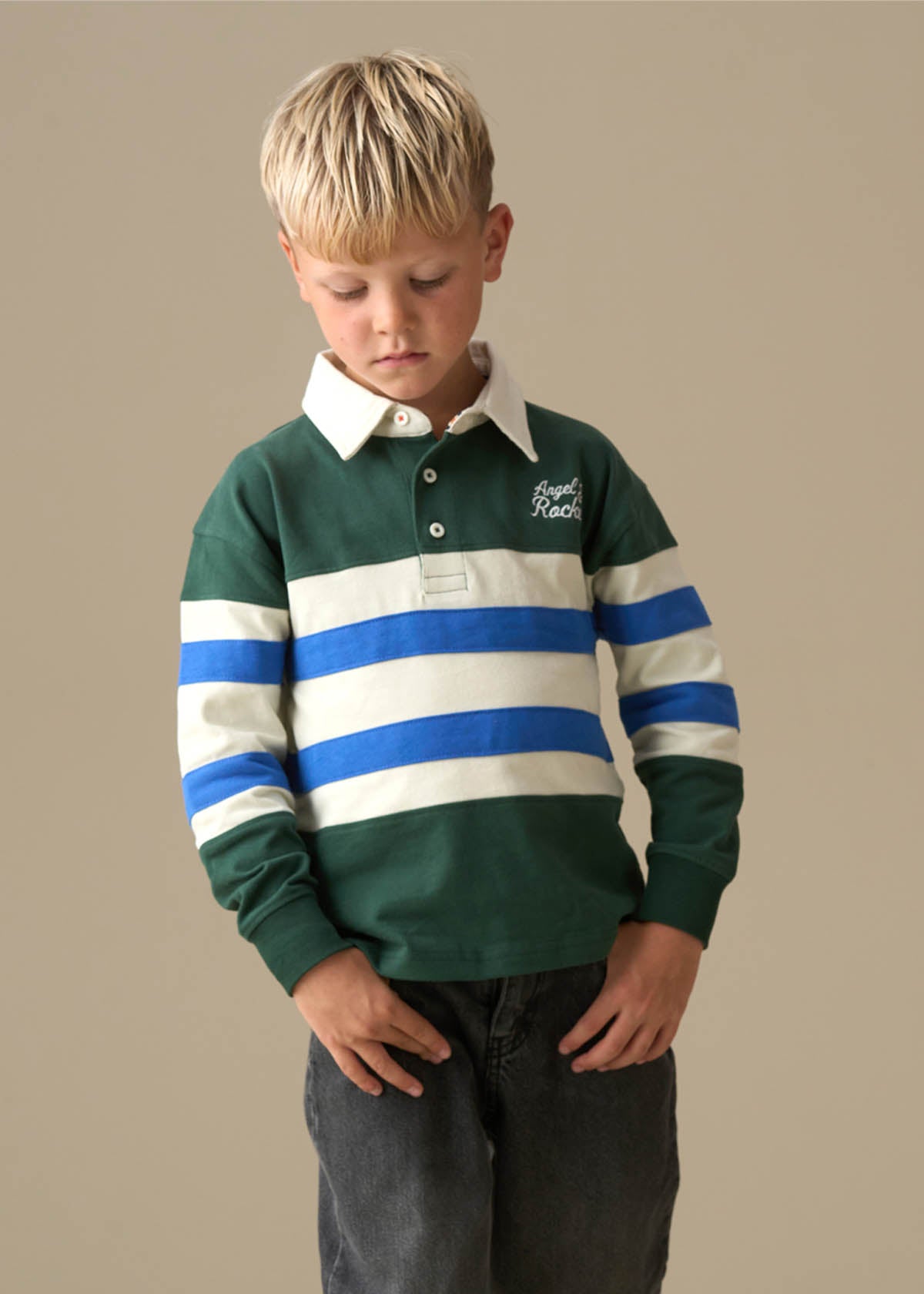 Callum Cut And Sew Rugby Shirt - Green