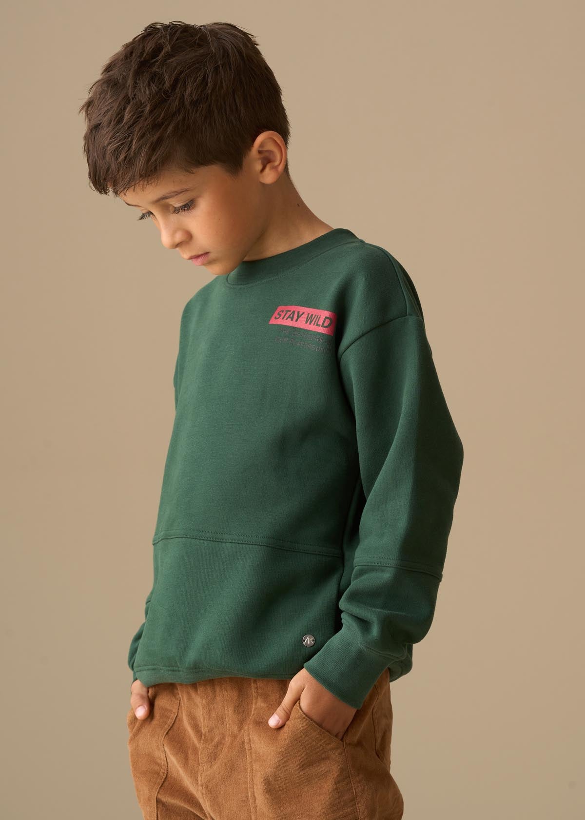 Kaiden Placement Print Sweatshirt - Green