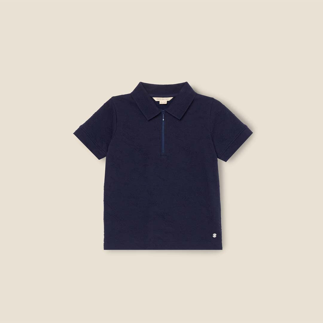 Greyson Jacquard Zip Polo