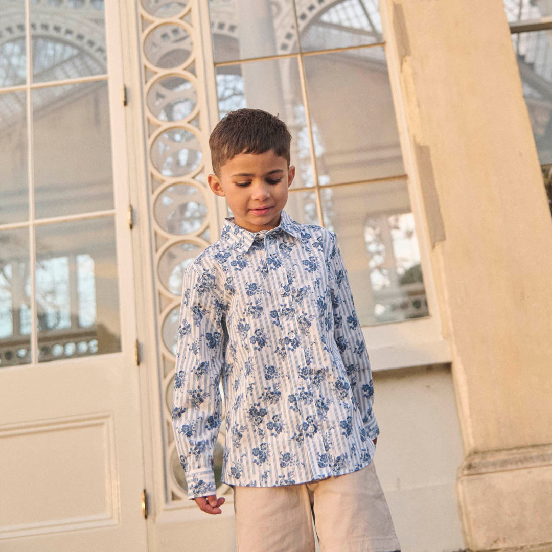 Ollie Stripe Floral Shirt - Angel & Rocket