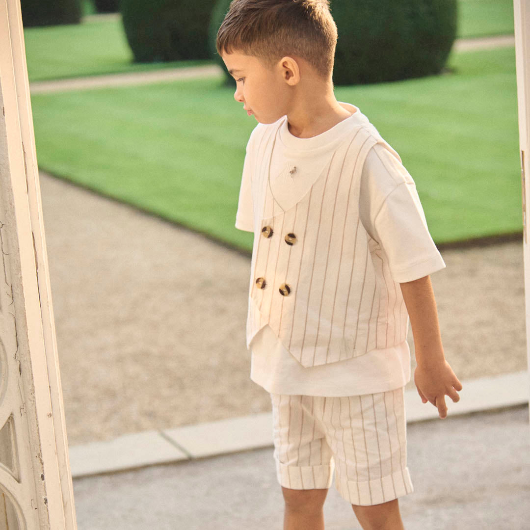 Jake Turn Up Stripe Suit Short