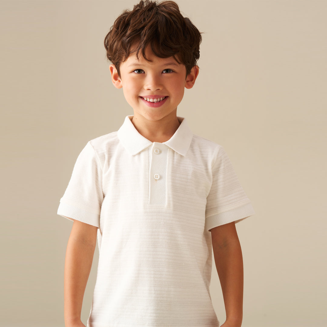 Zeph Textured Polo - Angel & Rocket
