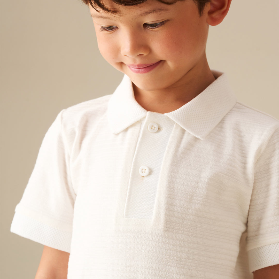 Zeph Textured Polo - Angel & Rocket