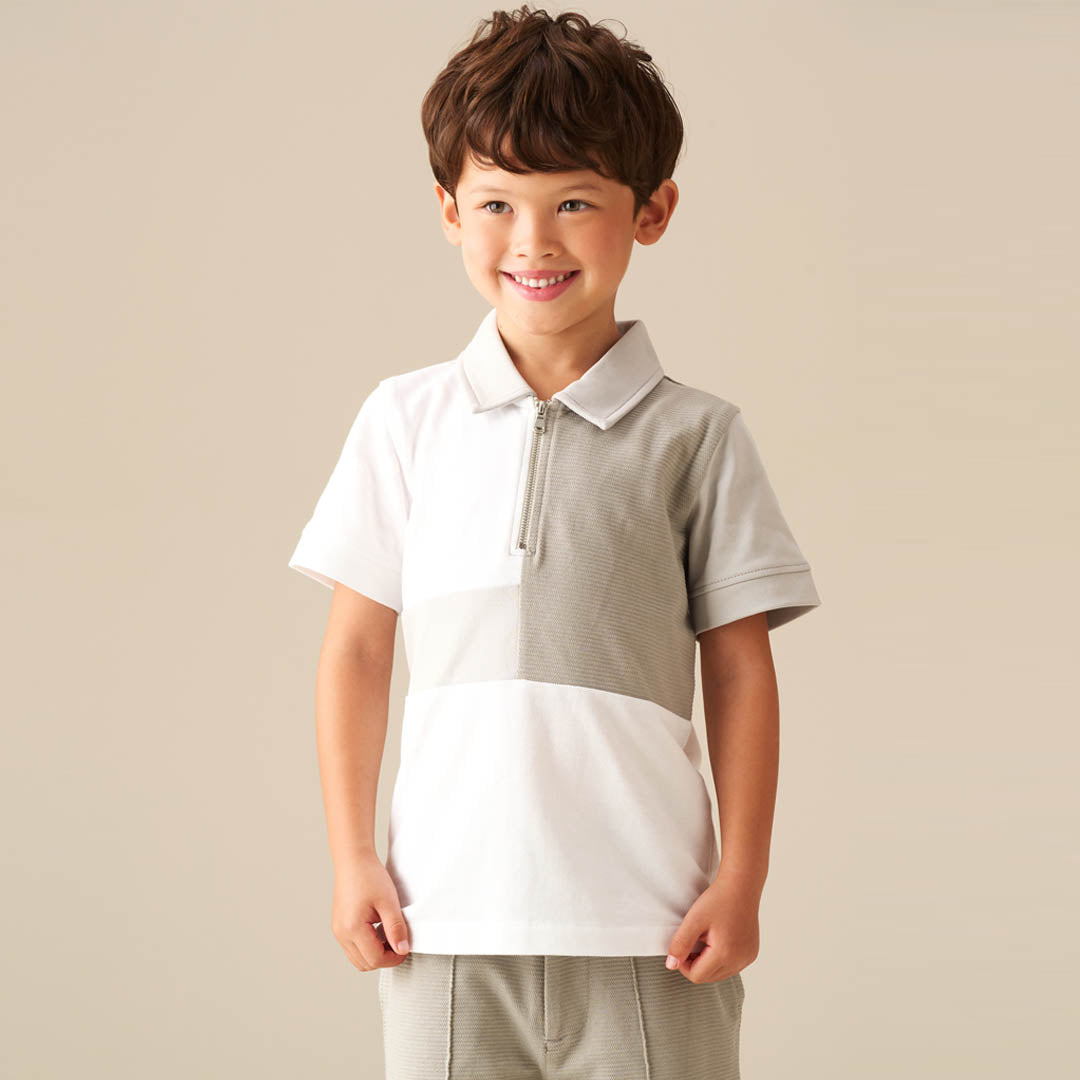 Xander Colour Block Zip Polo