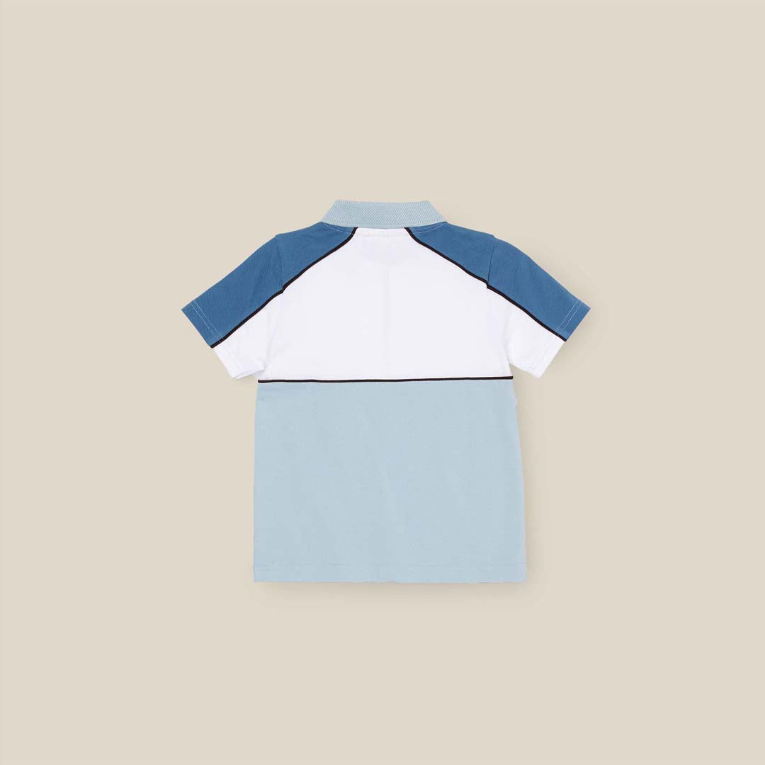 Asher Blocked Pique Zip Polo