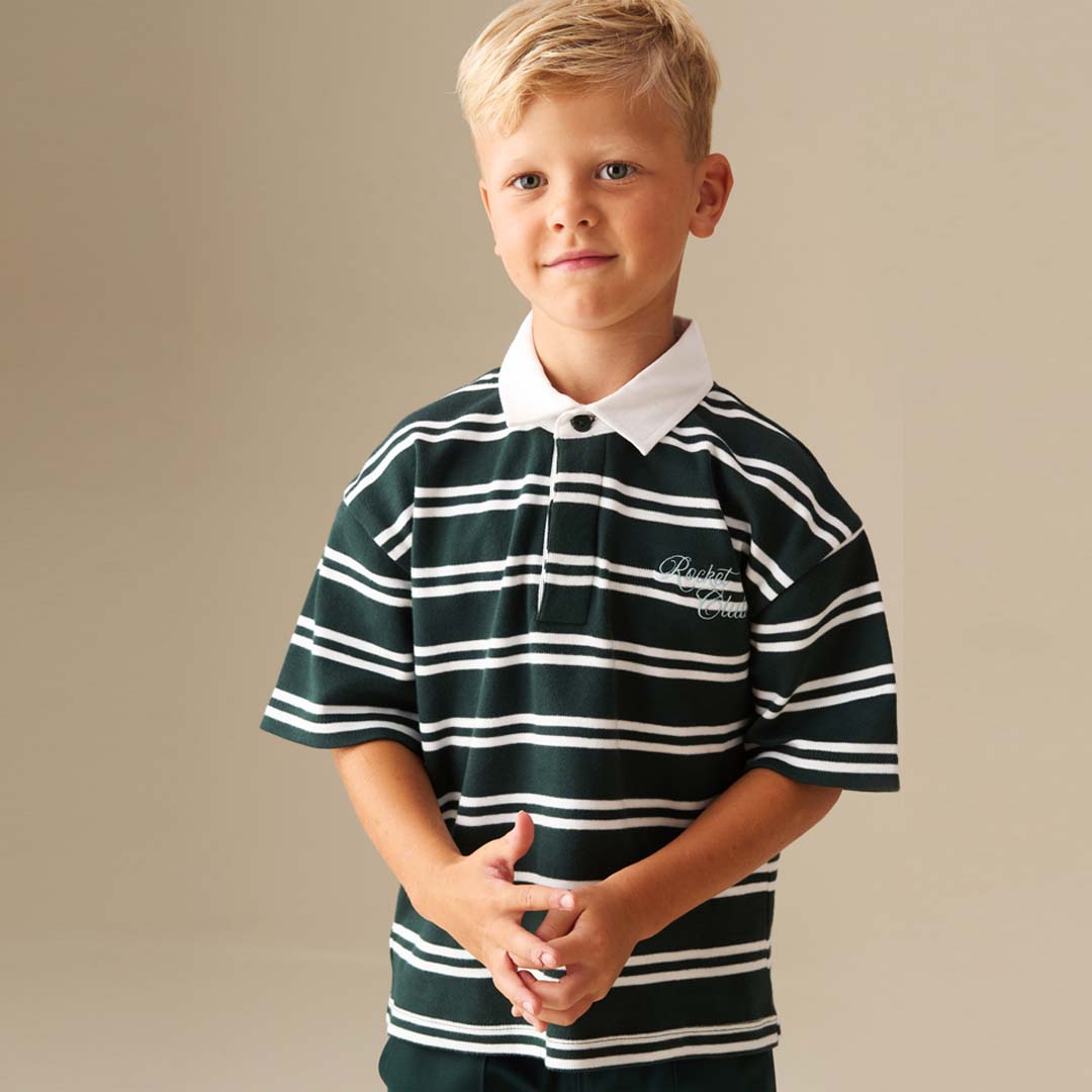 Rudy Textured Striped Boxy Rugby