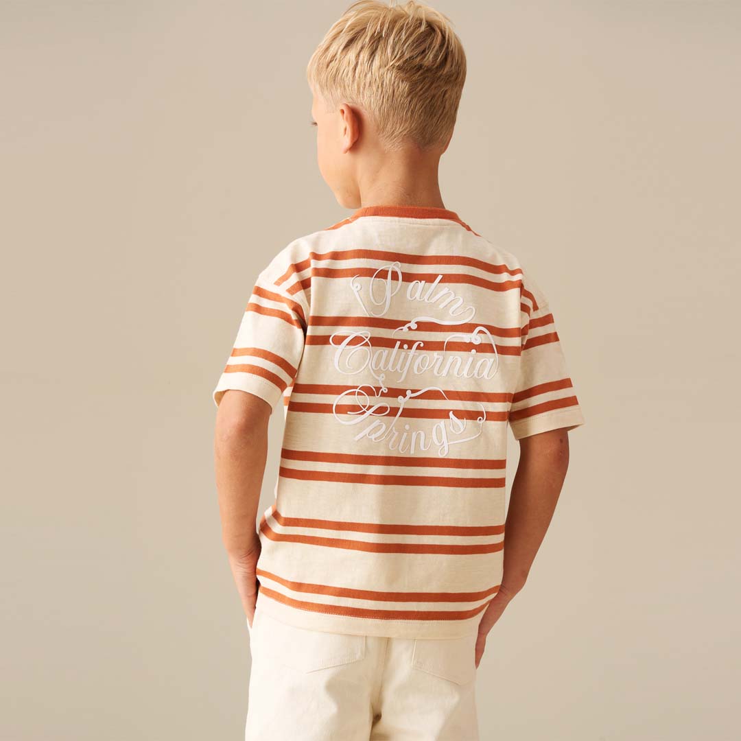Theo Stripe Textured T Shirt