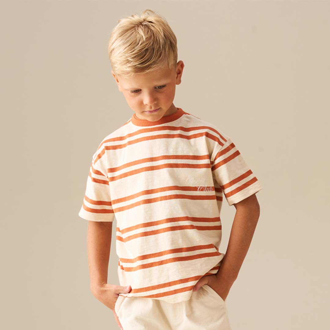 Theo Stripe Textured T Shirt