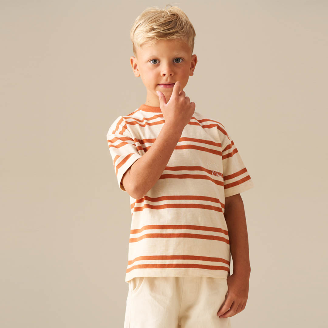 Theo Stripe Textured T Shirt