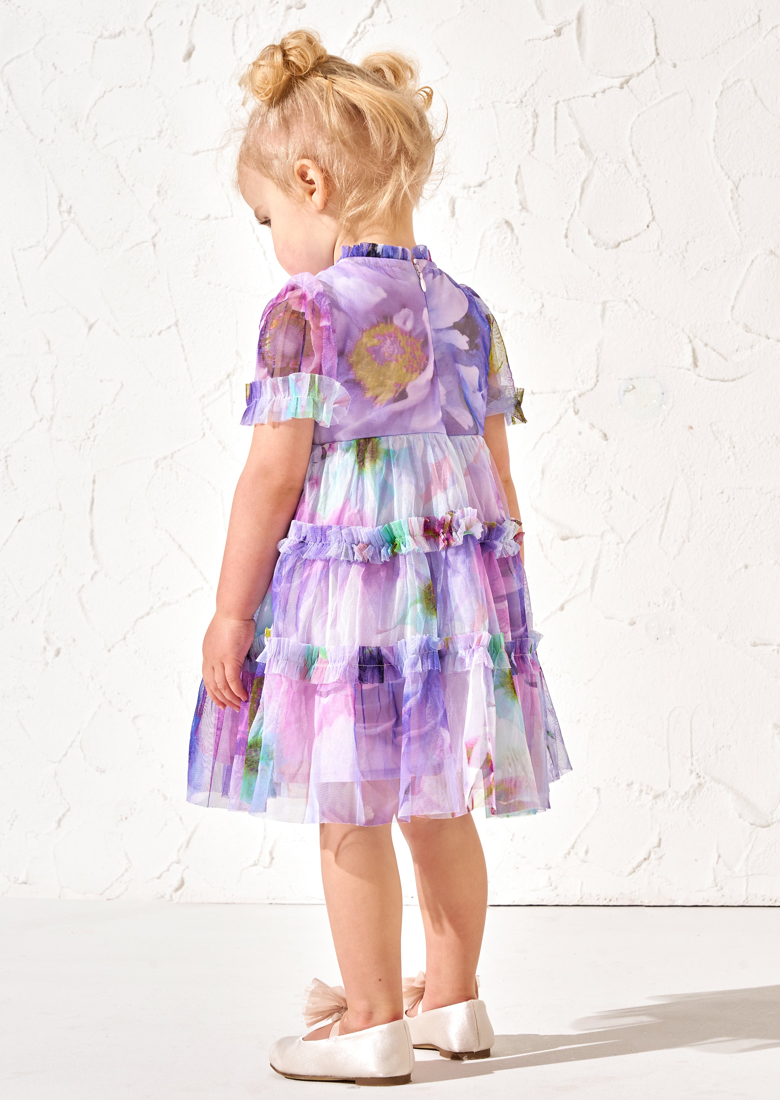 Beatrice Lavender Frill Mesh Dress