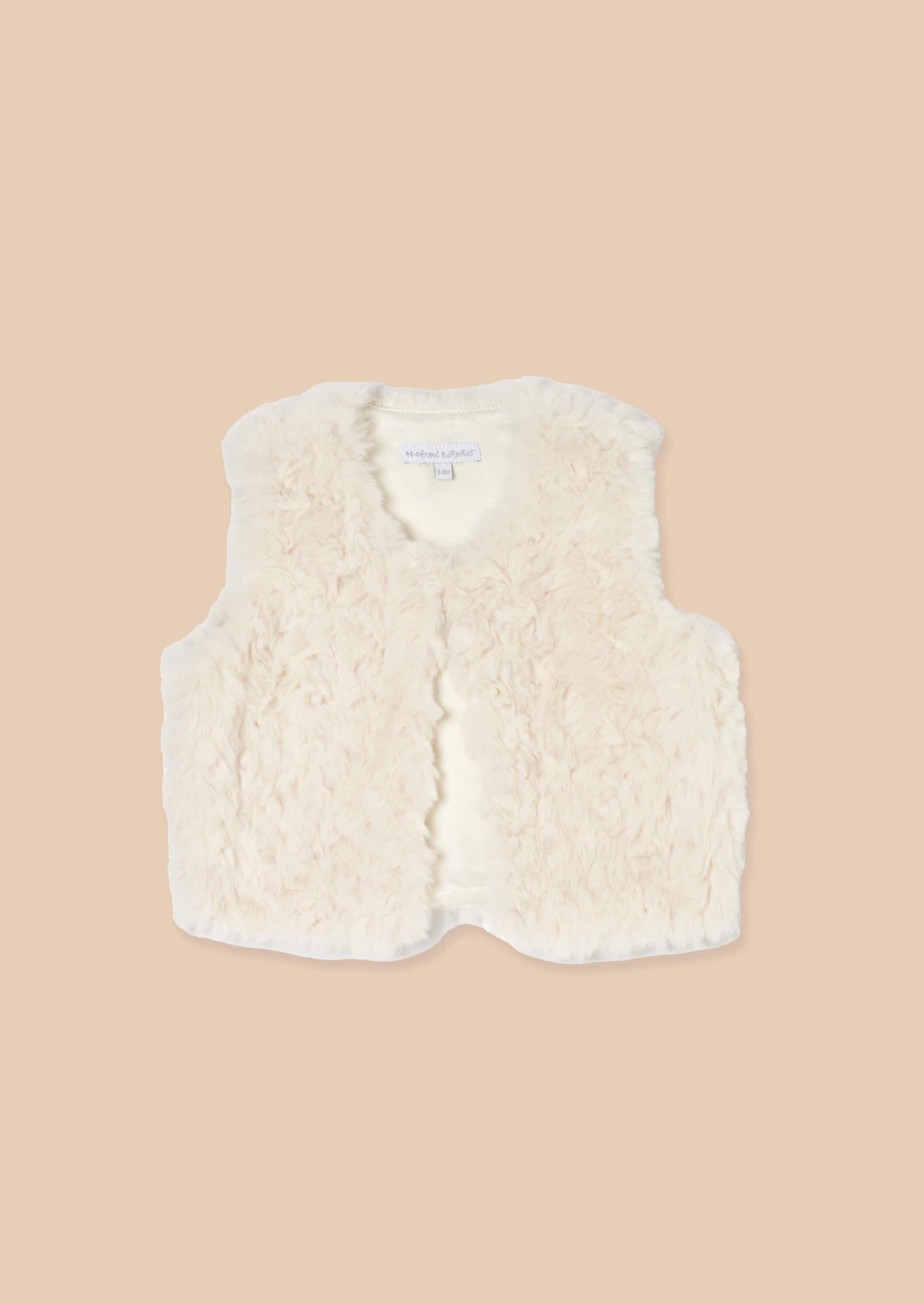 Cici Ecru Faux Fur Baby Gilet