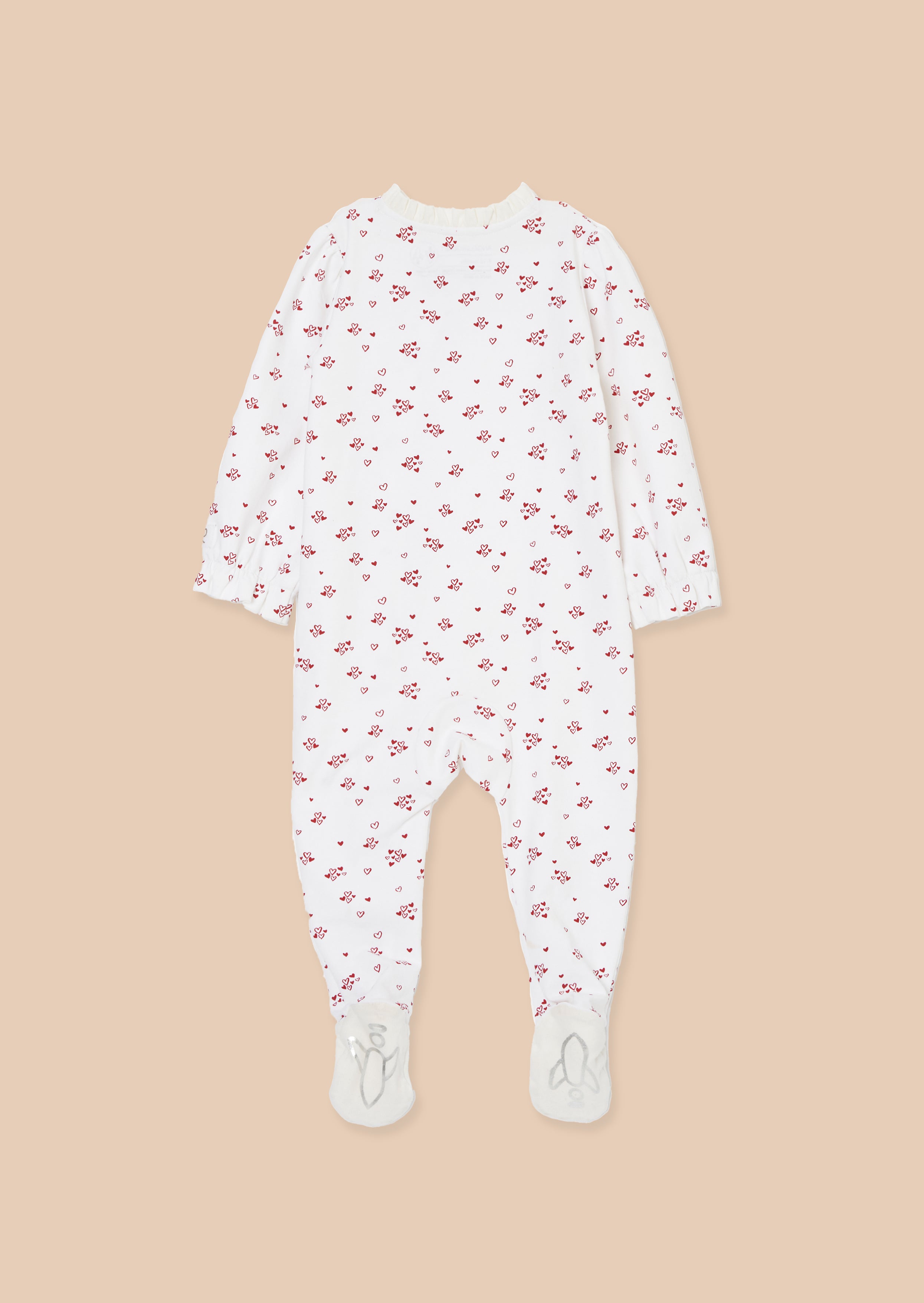 Clemie White Frill Heart Babygrow