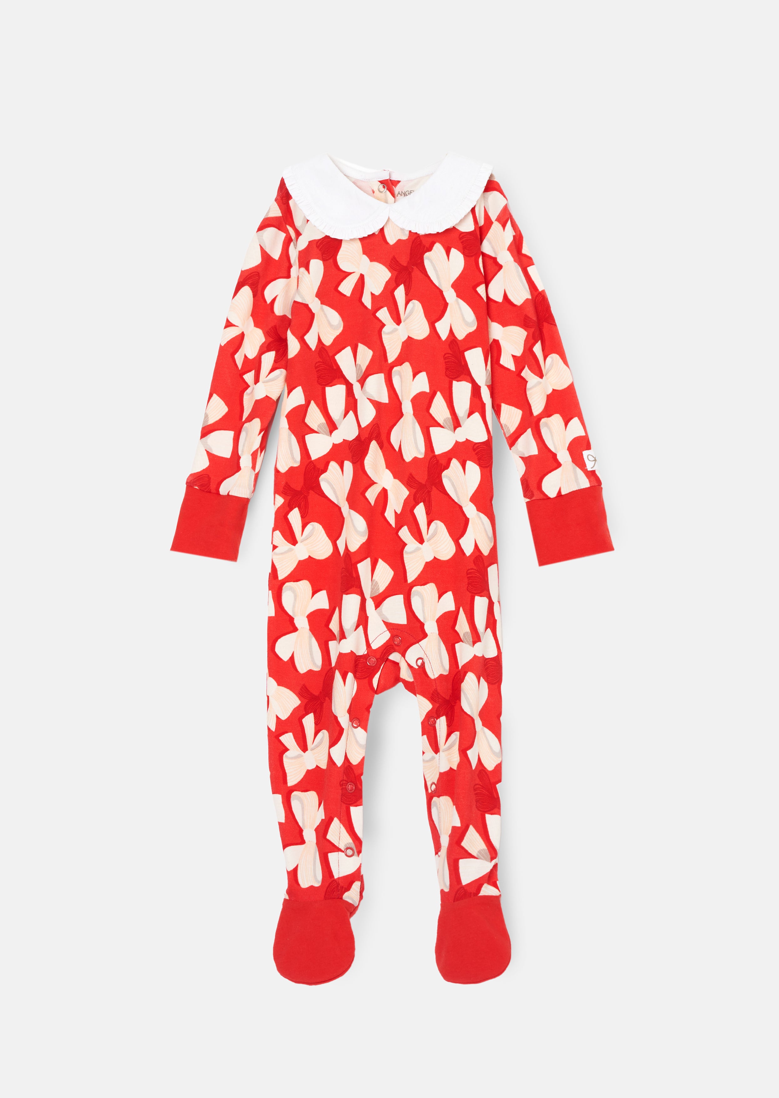 Delphine Red Peter Pan Collar Babygrow