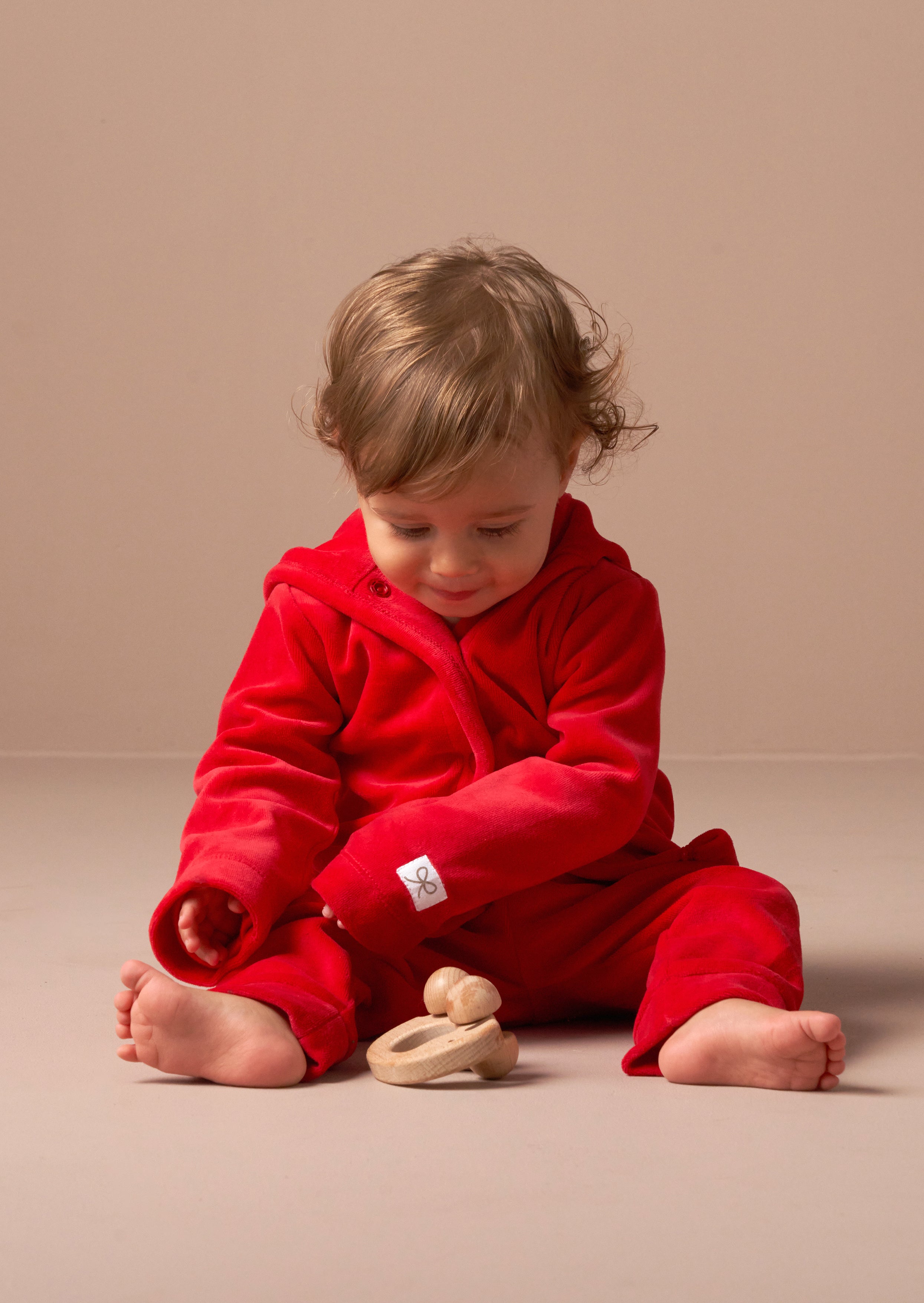 Angel & Rocket New Born Self Textured Red Clothing Set