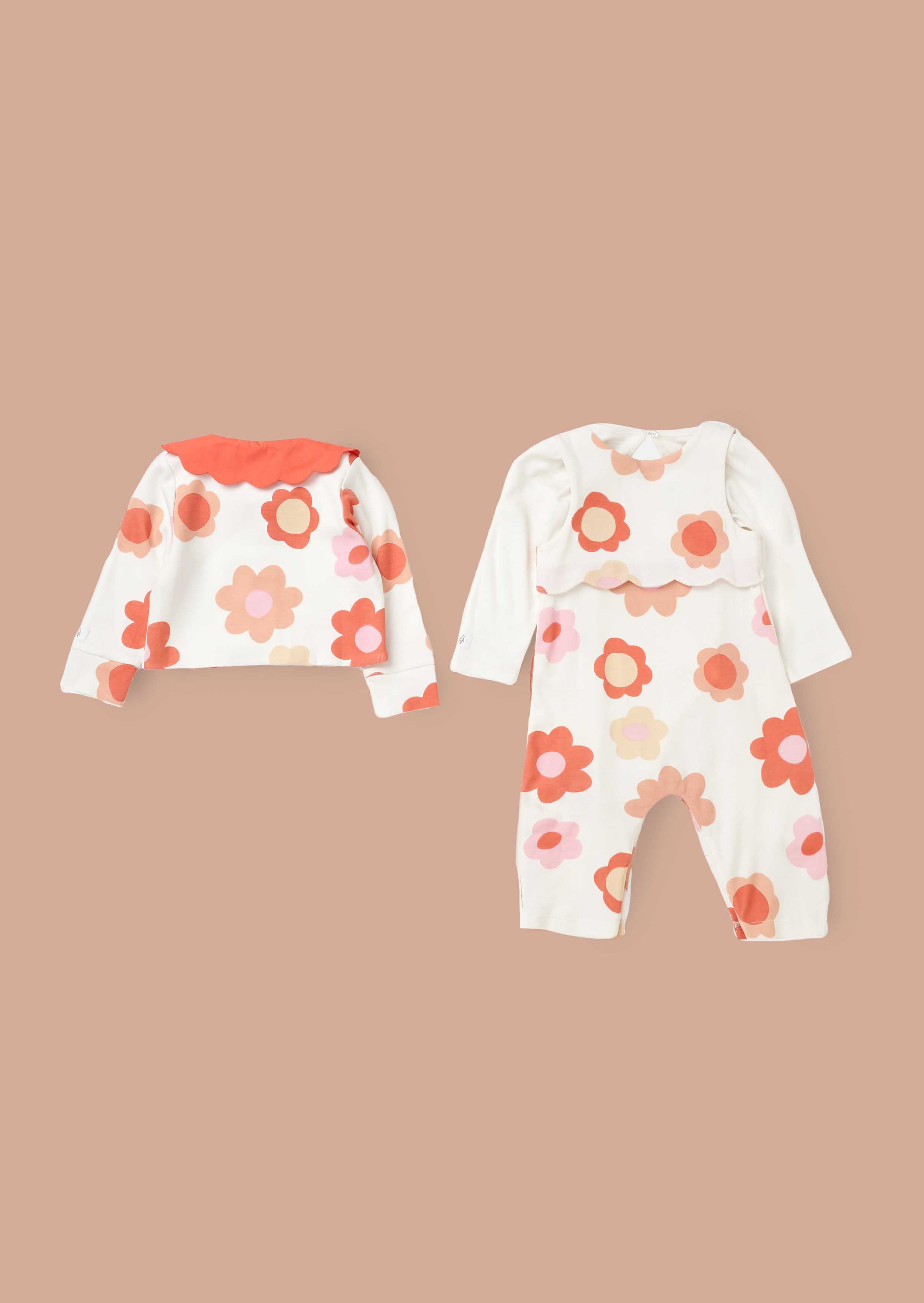 buy Baby girl Pink Flower Print 3 Pc Set