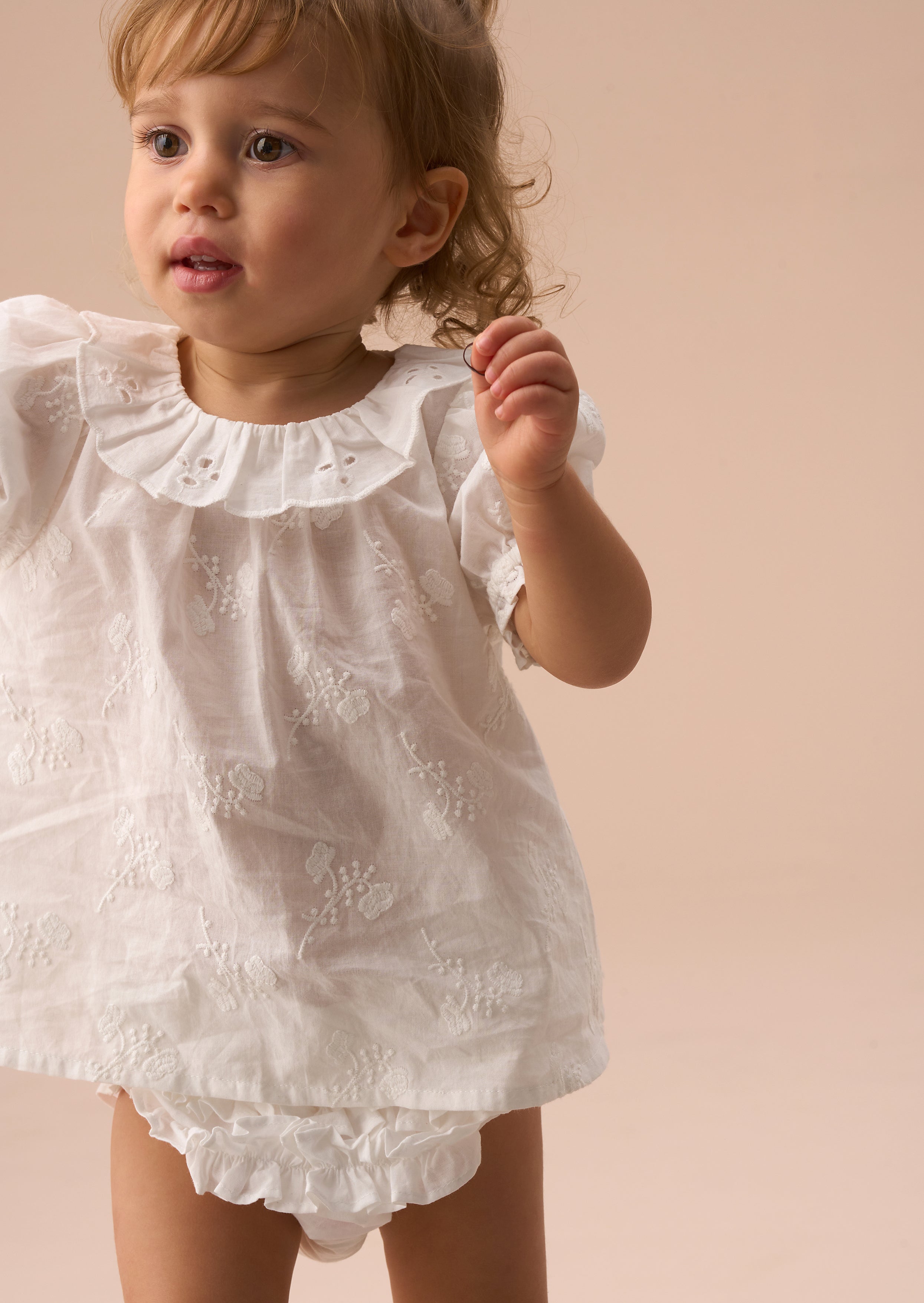 Mia Ivory Embroidered Tunic And Bloomer