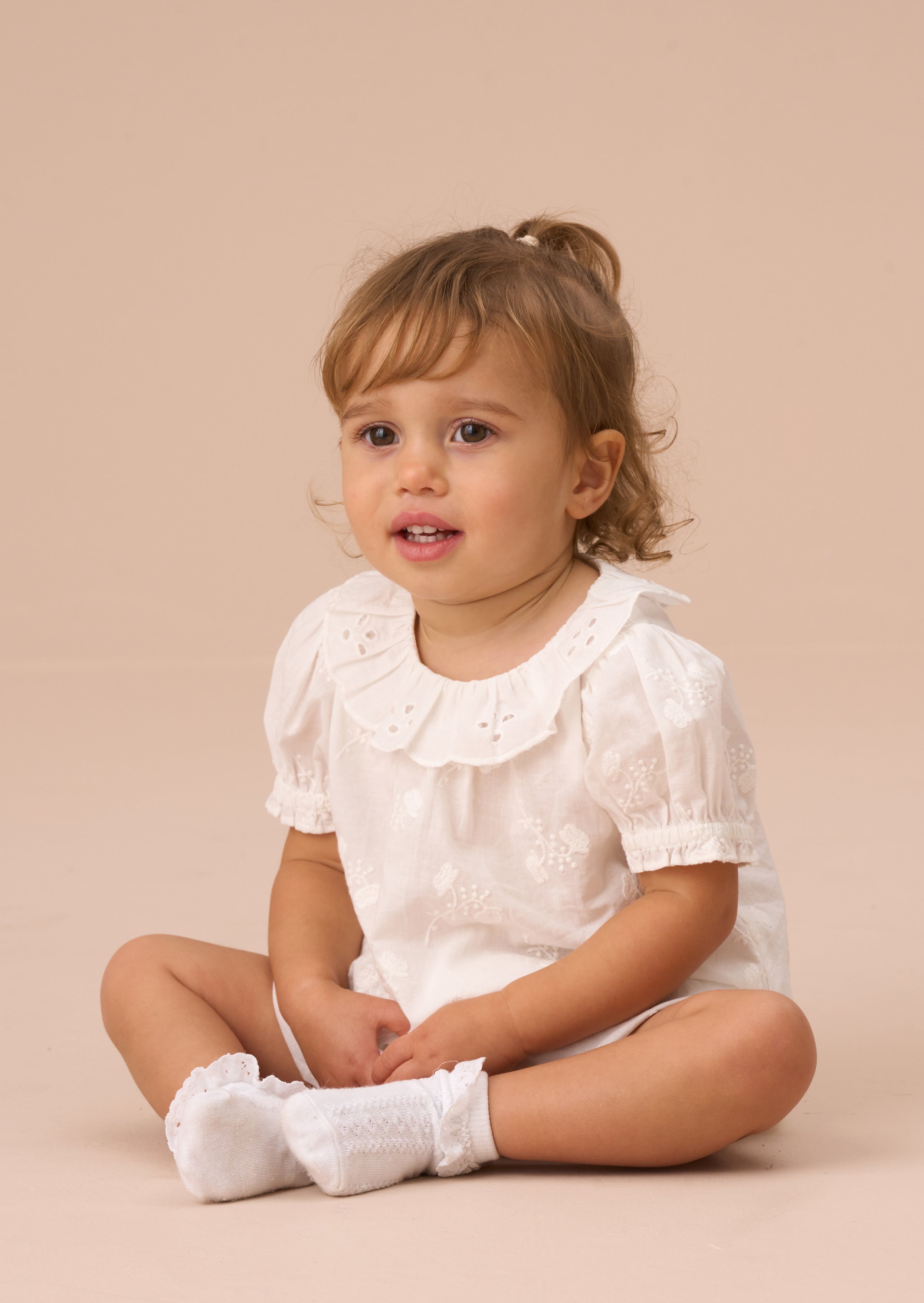 Mia Ivory Embroidered Tunic And Bloomer