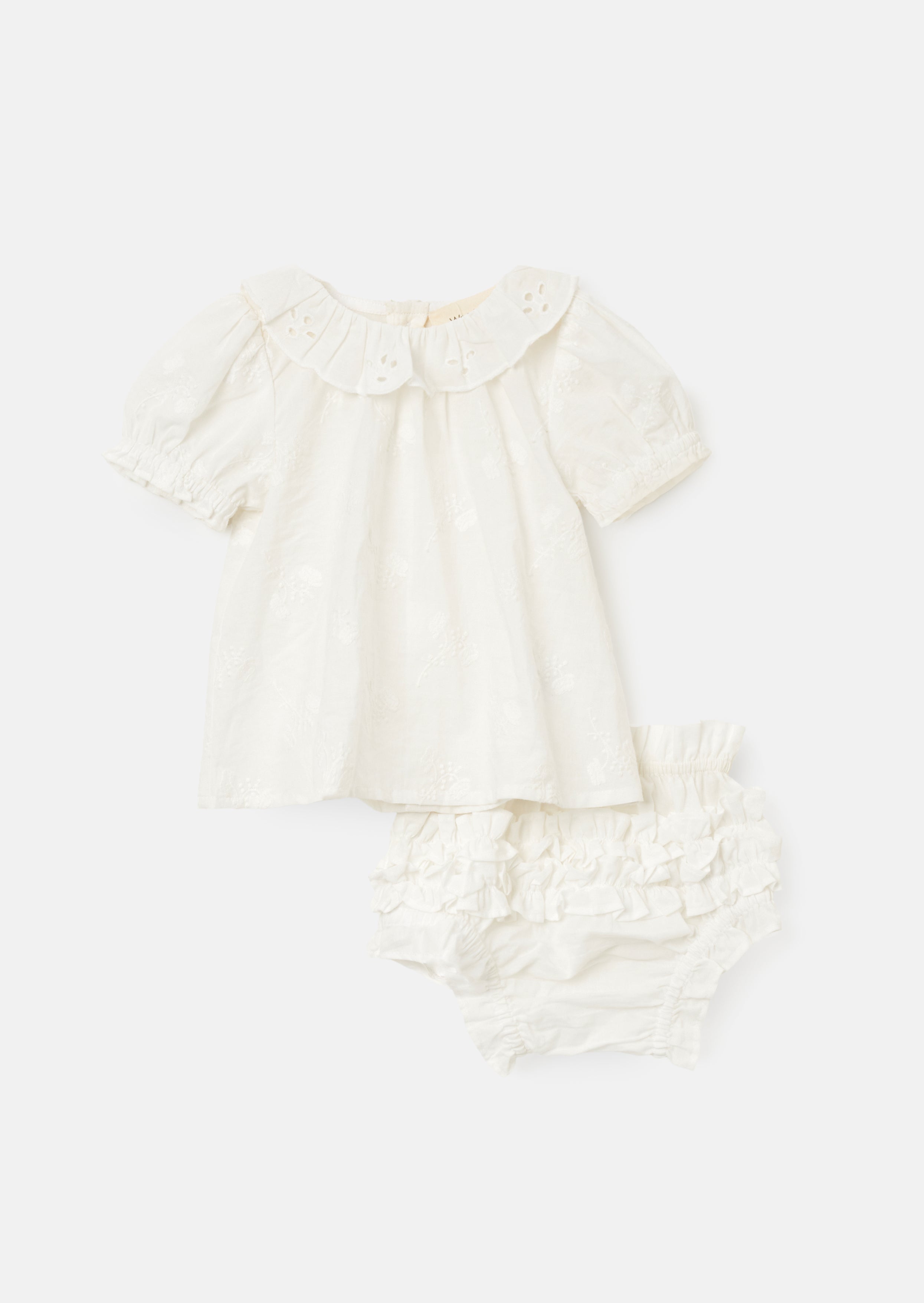 Mia Ivory Embroidered Tunic And Bloomer