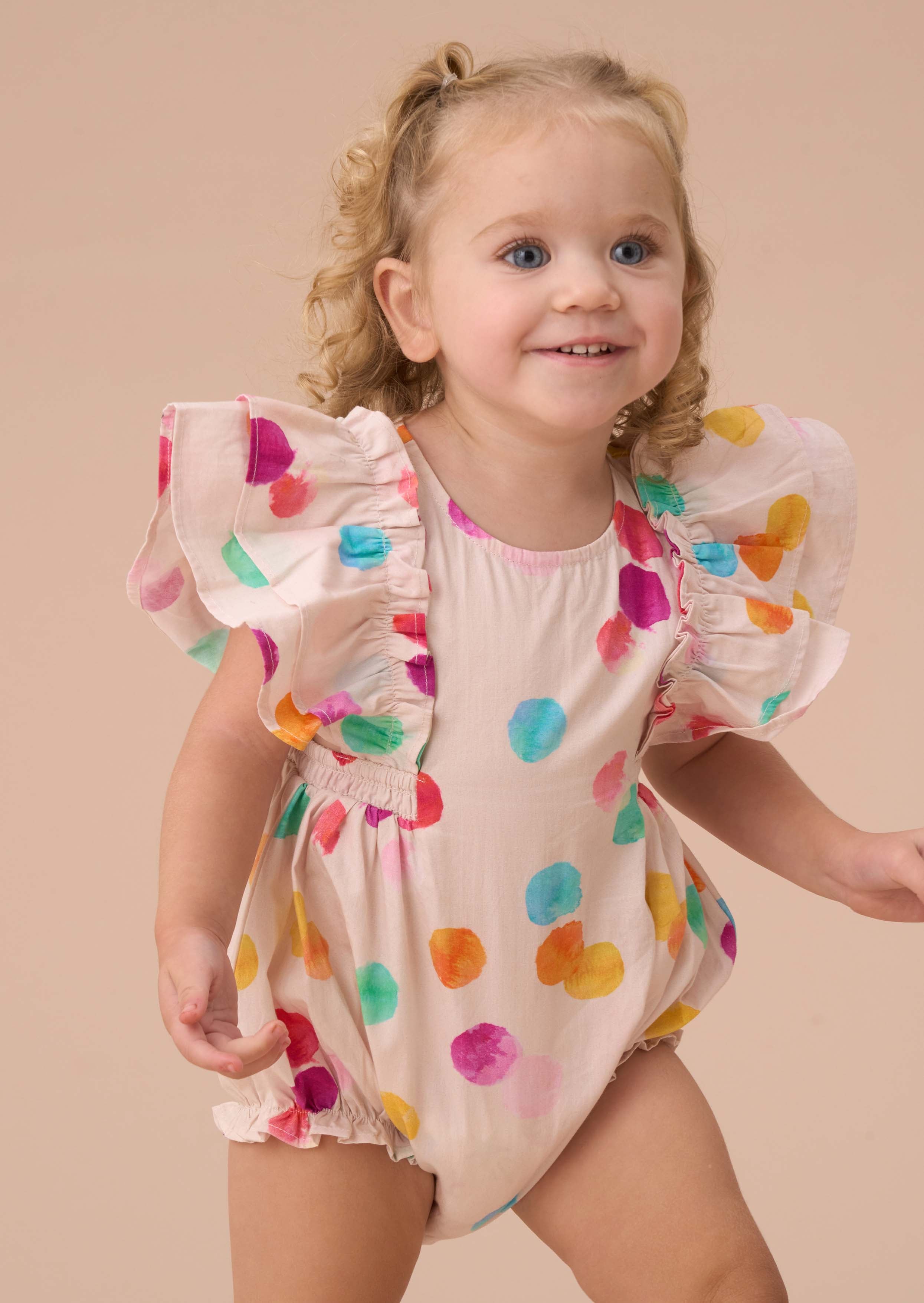 online baby girl Multi Rainbow Spot Romper