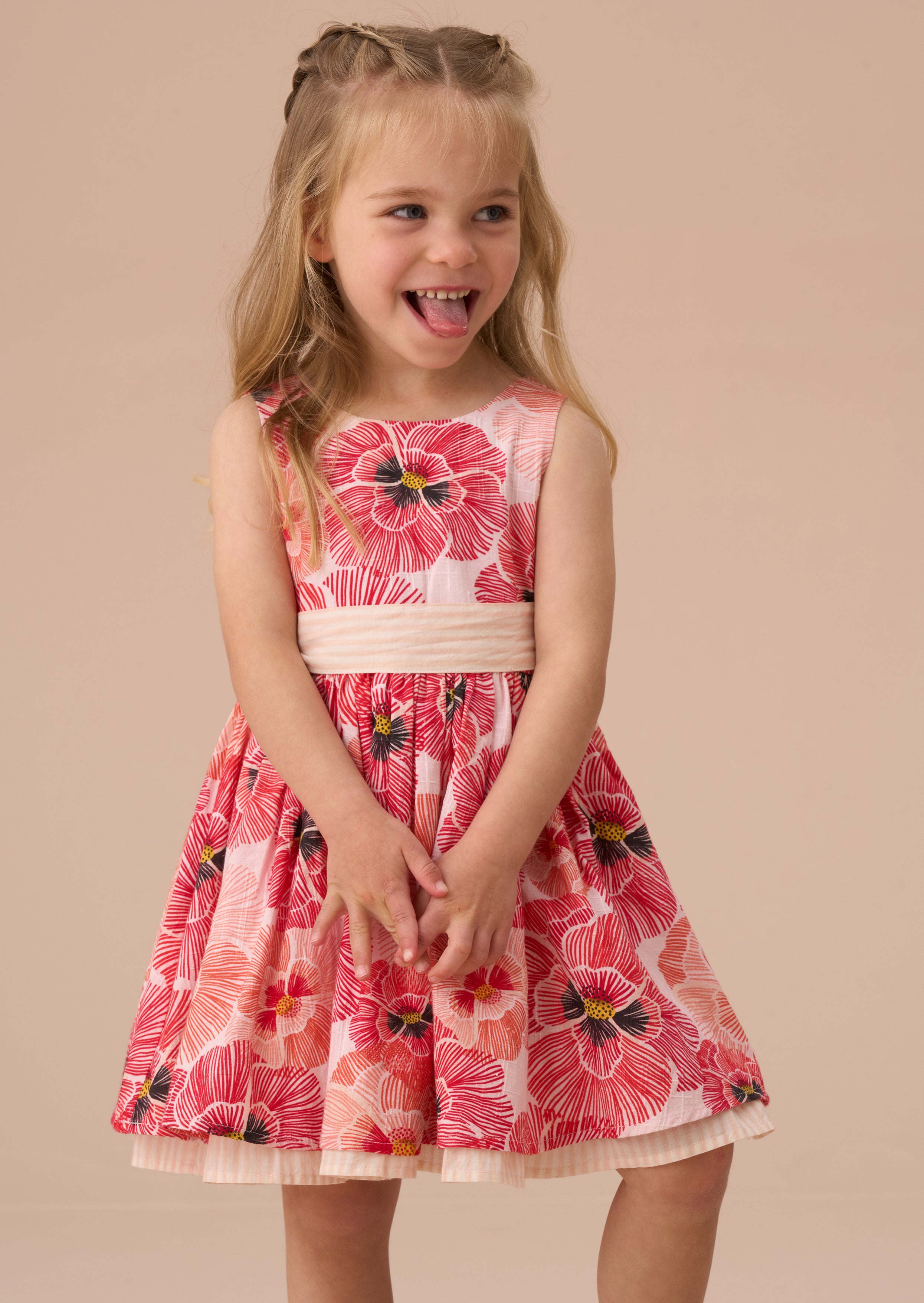 Bella Coral Tie Waist Dress And Bloomer