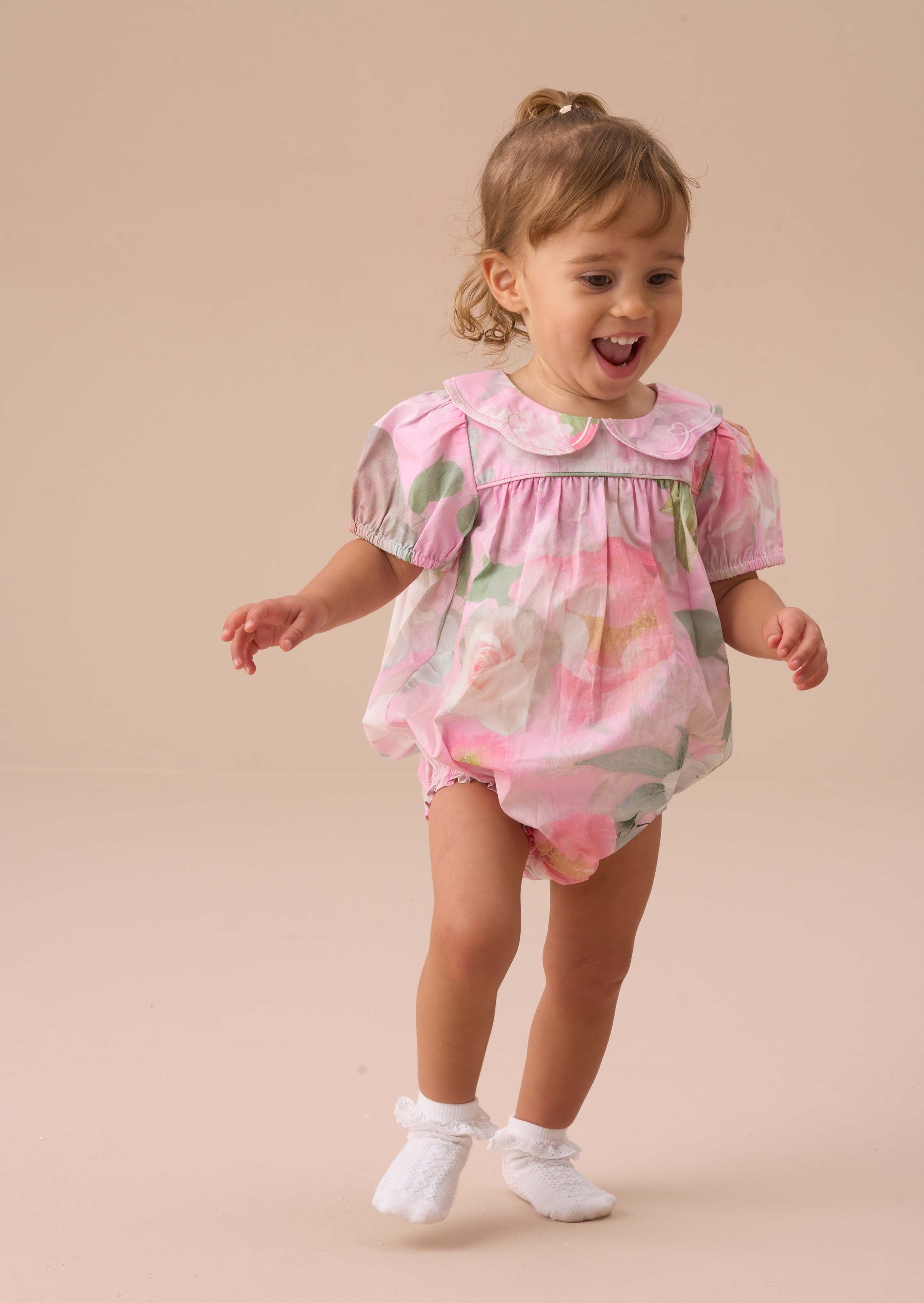 baby girl Pink Floral Print Romper