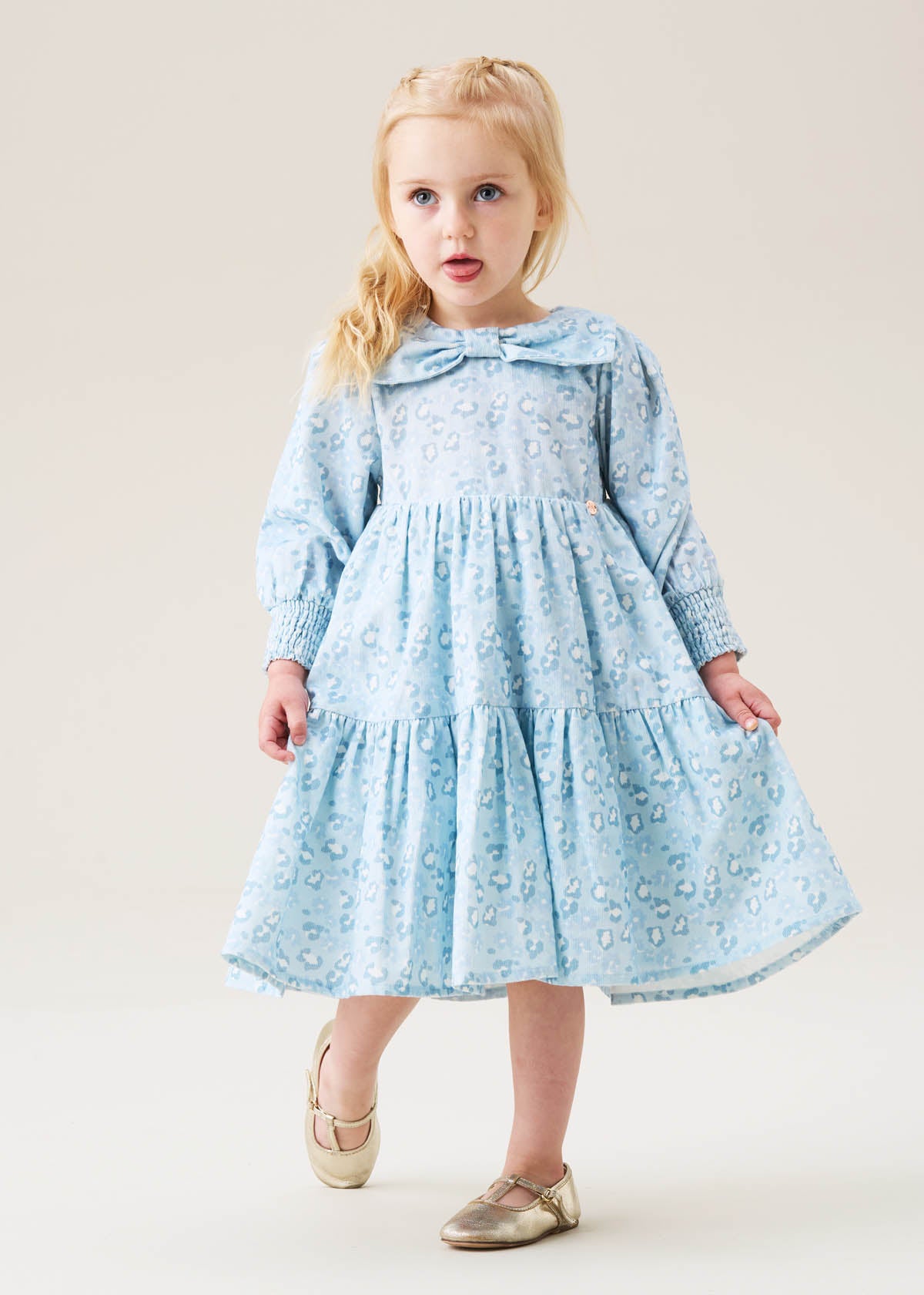 Ava Bow Collar Cord Dress