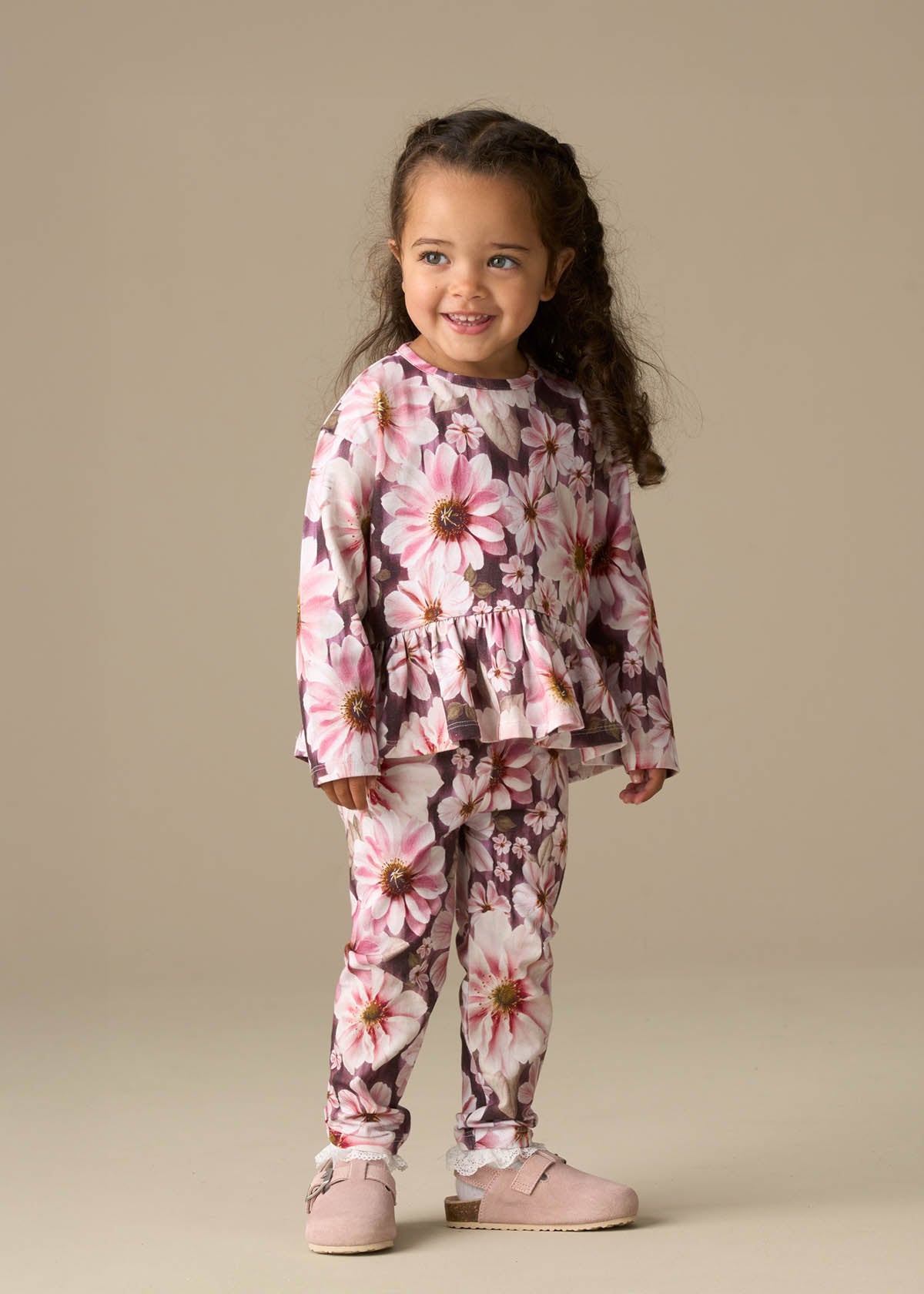Erica Floral Peplum Top with Matching Legging