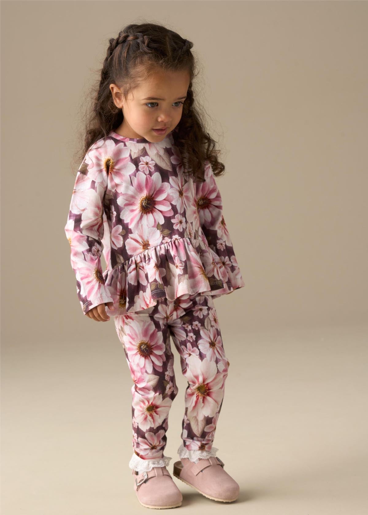 Erica Floral Peplum Top with Matching Legging
