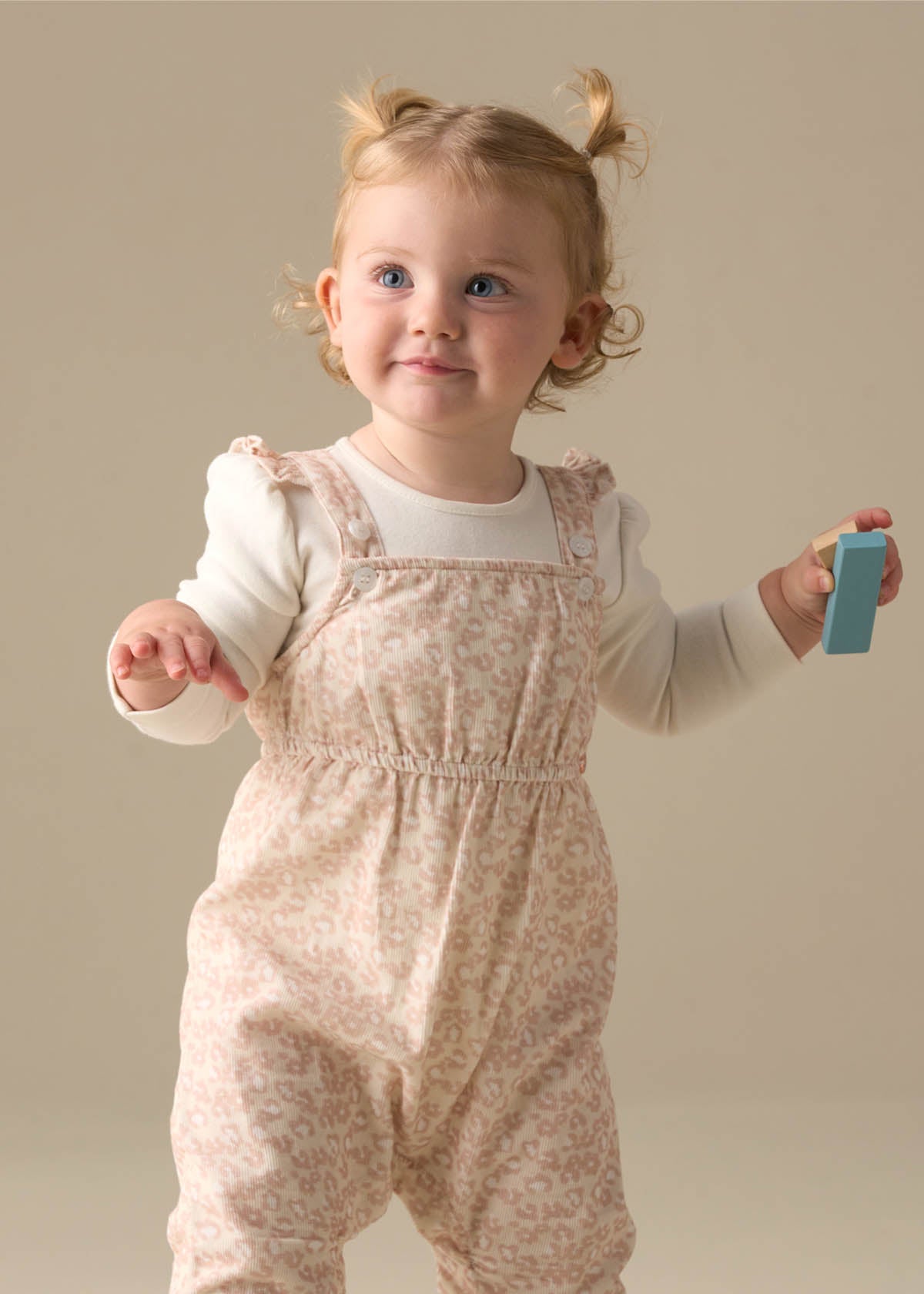 Nellie Animal Print Cord Dungaree & Bodysuit